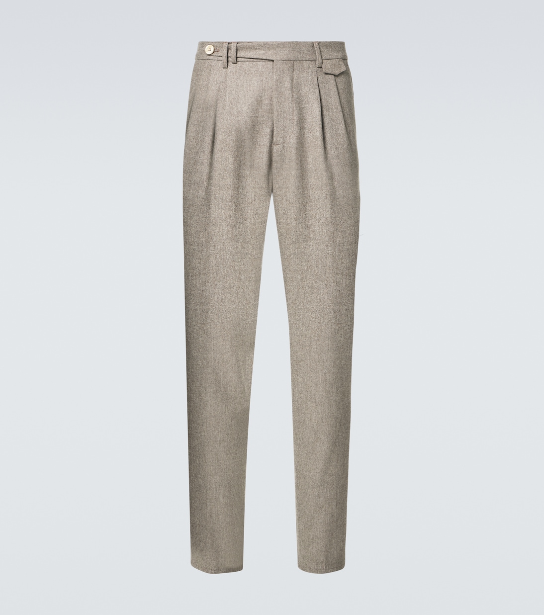 Virgin wool flannel straight pants | Brunello Cucinelli