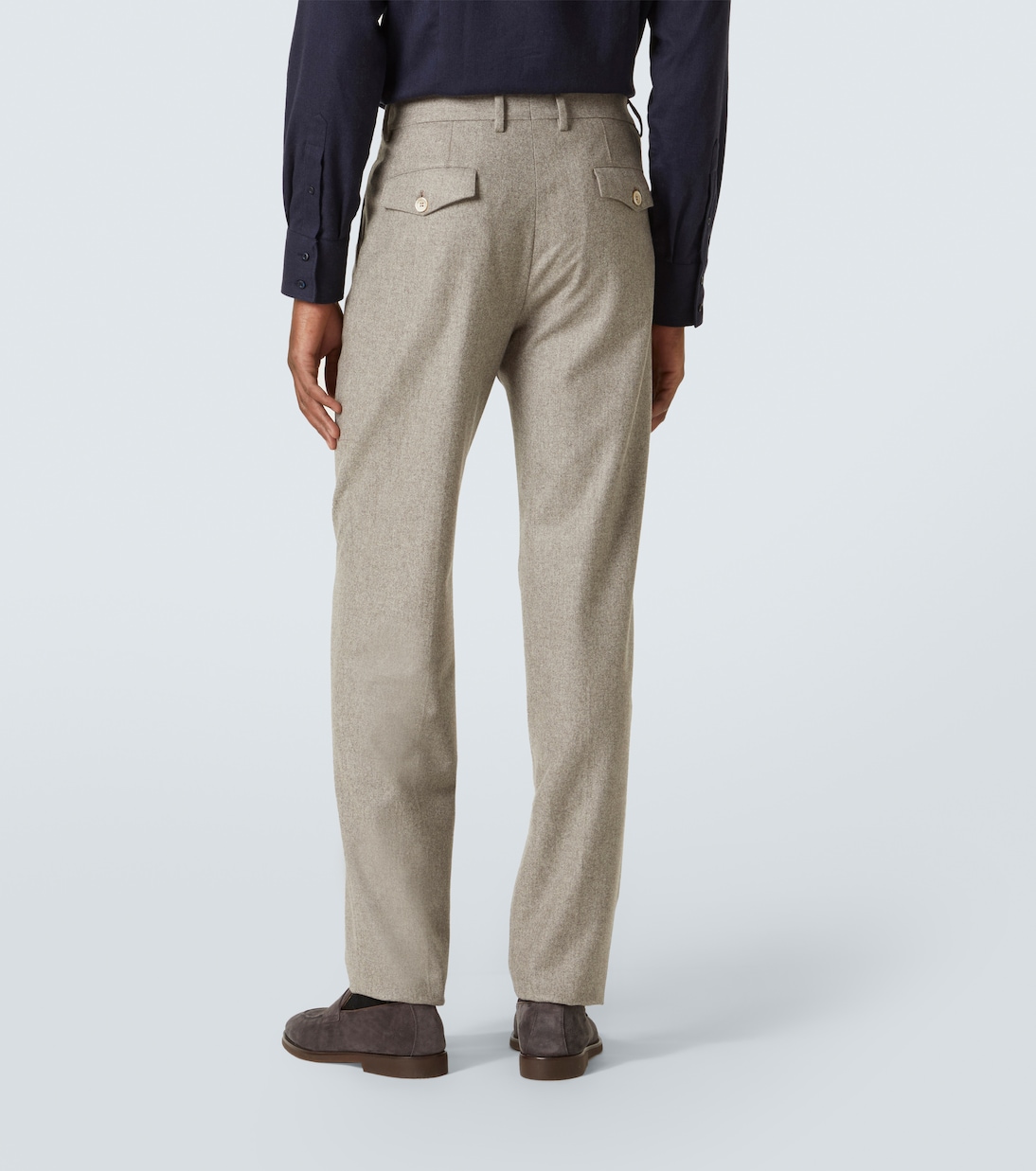 Virgin wool flannel straight pants | Brunello Cucinelli