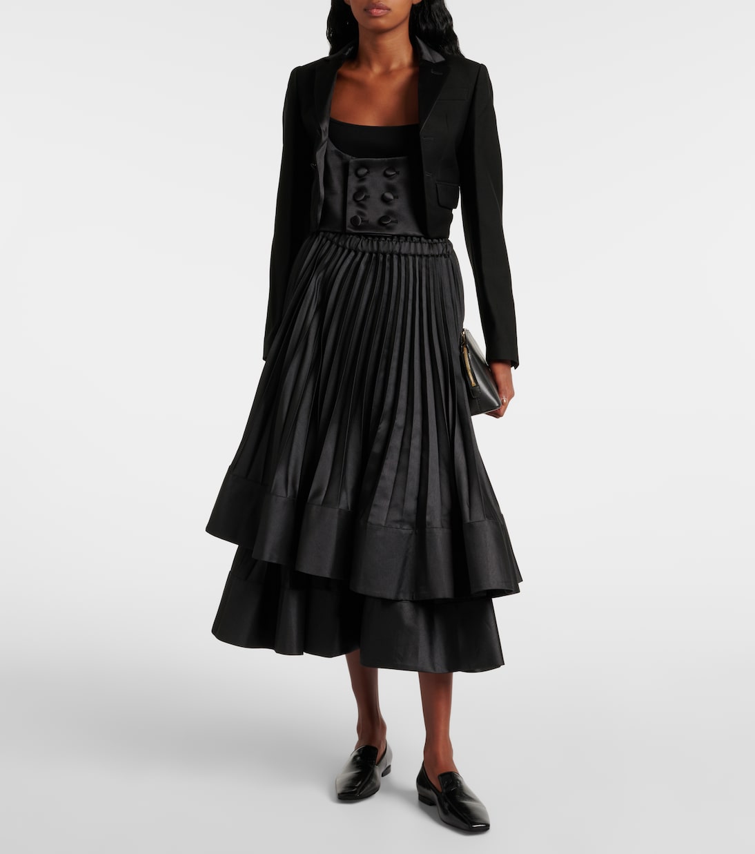 Veste raccourcie en laine, mohair et soie | Noir Kei Ninomiya