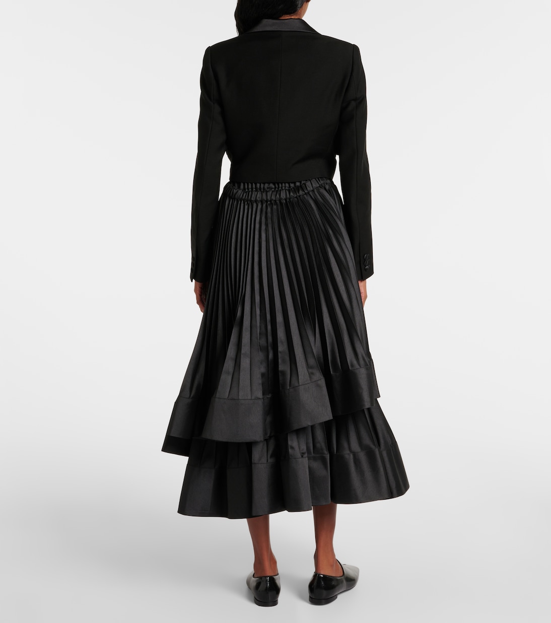 Veste raccourcie en laine, mohair et soie | Noir Kei Ninomiya