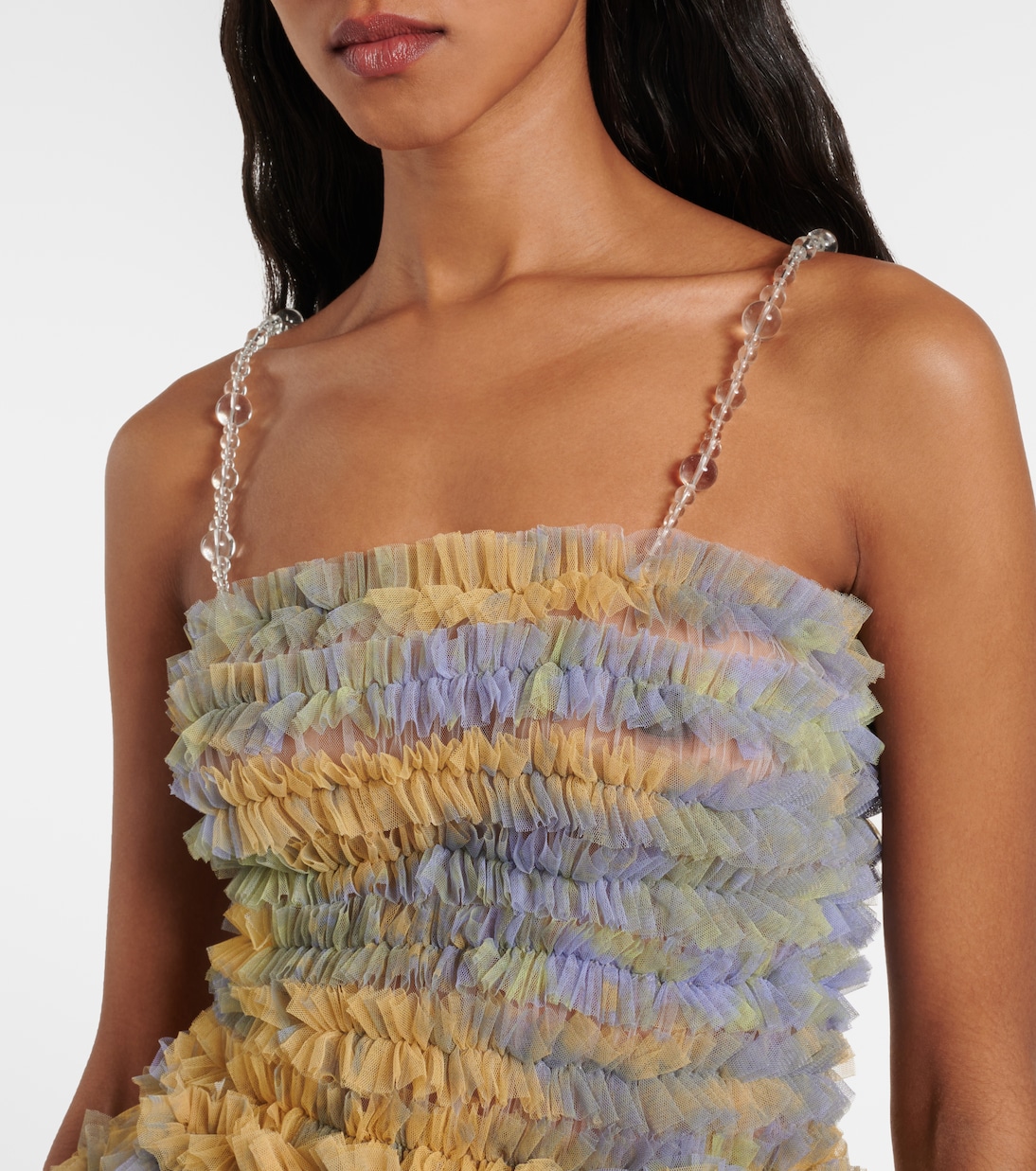 Smocked tulle top | Susan Fang