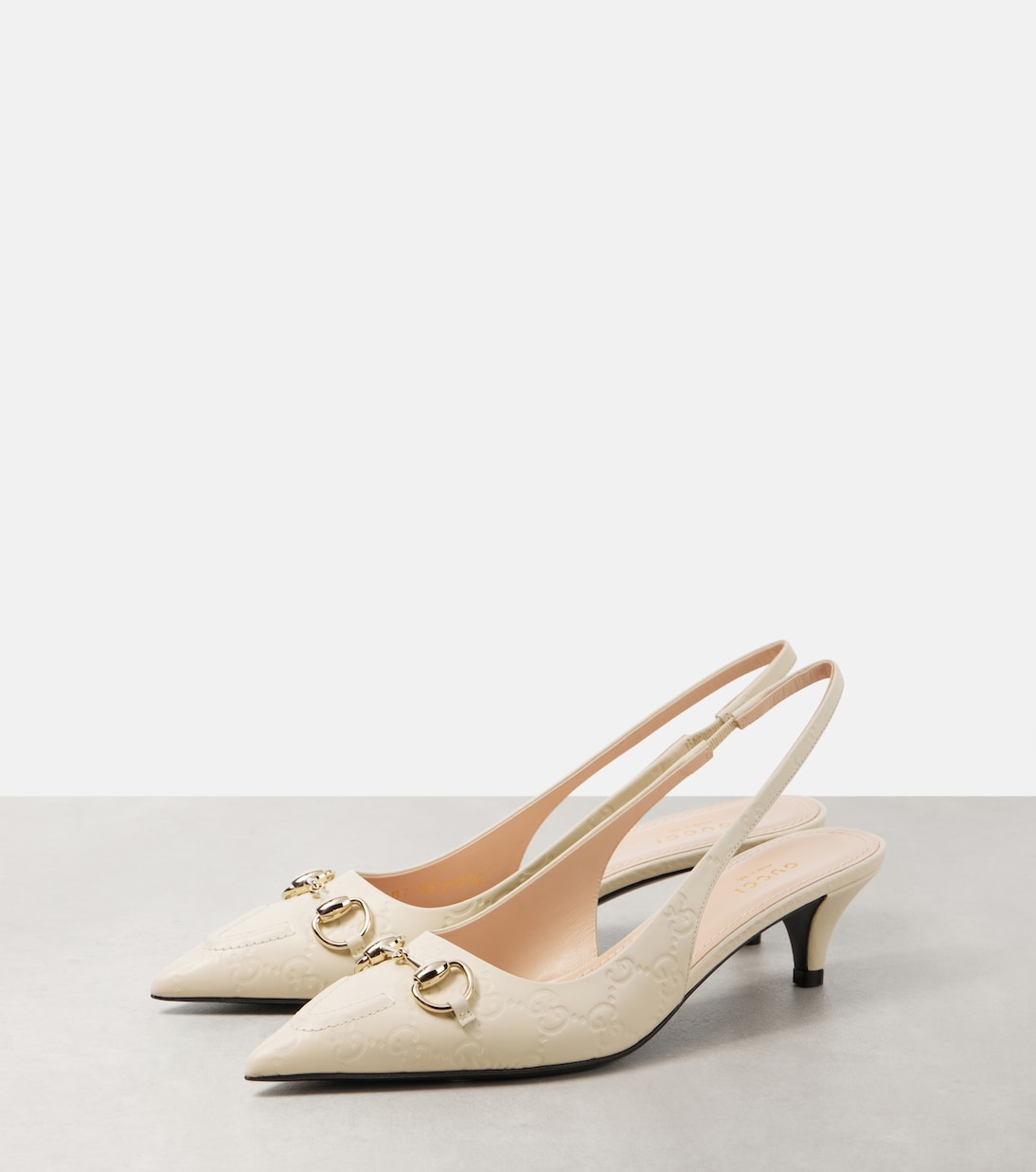 Slingback-Pumps Horsebit GG aus Leder | Gucci