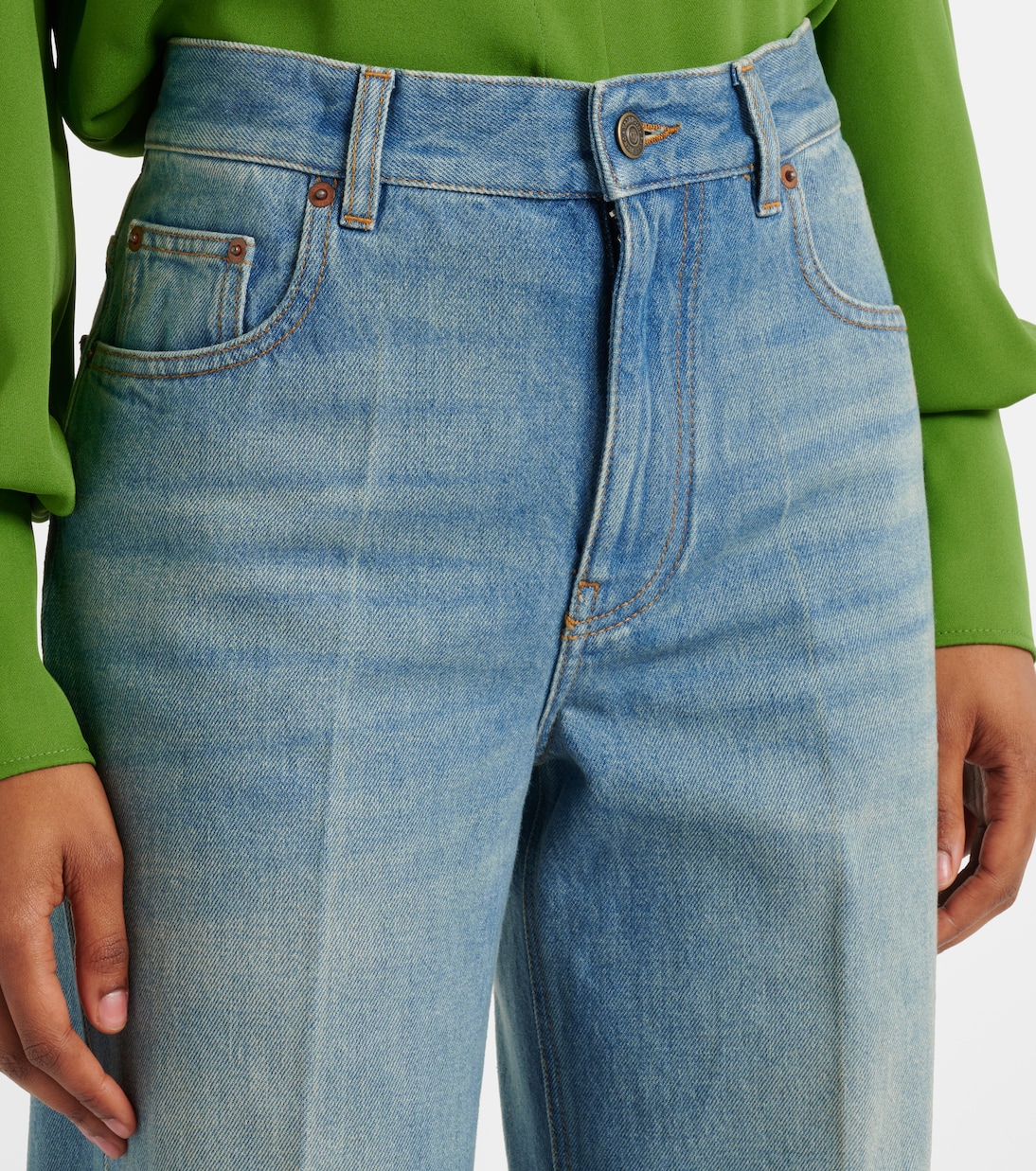 Jean droit à finitions en jacquard | Valentino