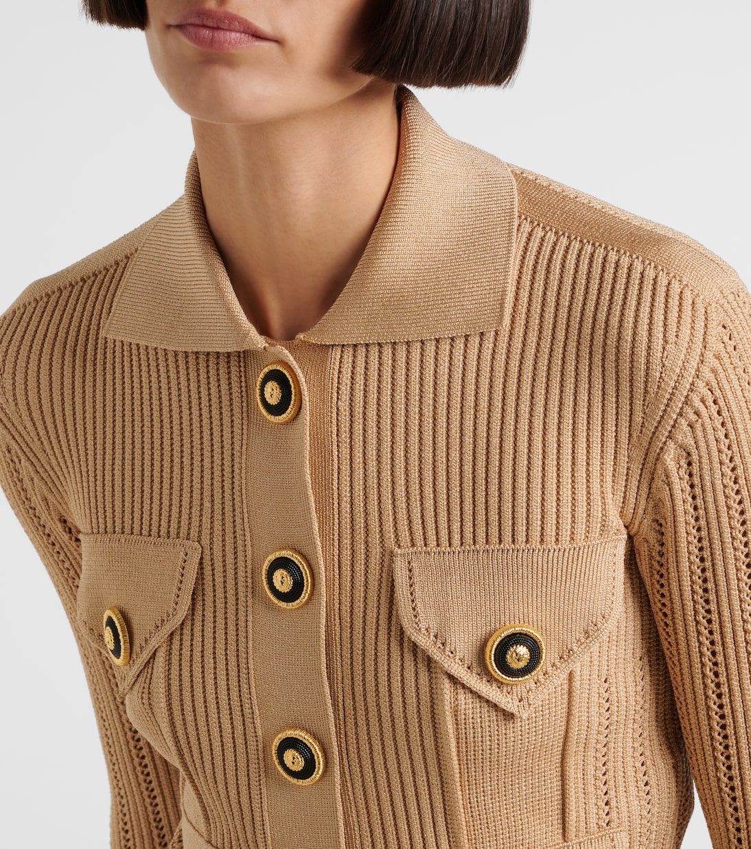 Cardigan in maglia a coste | Balmain