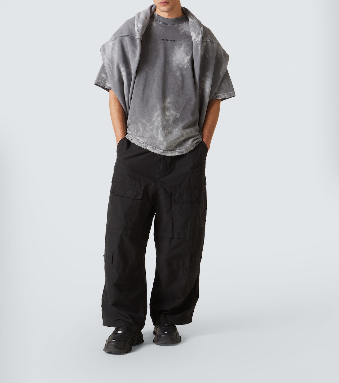 Camiseta de jersey con efecto desgastado | Balenciaga