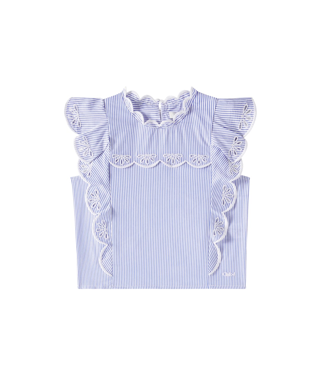 Besticktes Top aus Baumwollpopeline | Chloé Kids