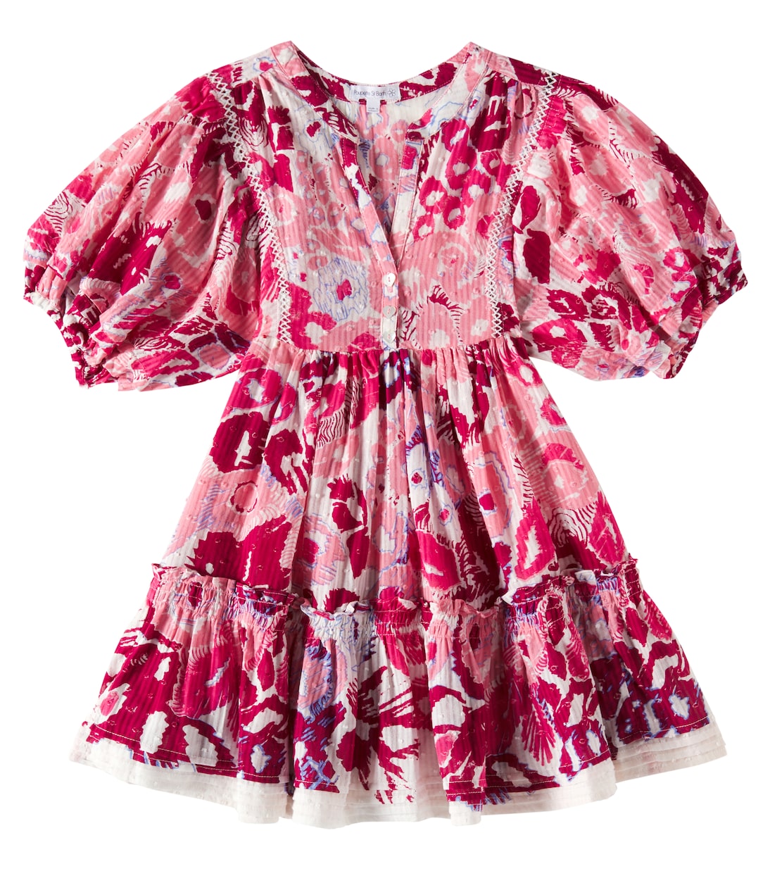 Abito Aria in cotone con volant | Poupette St Barth Kids