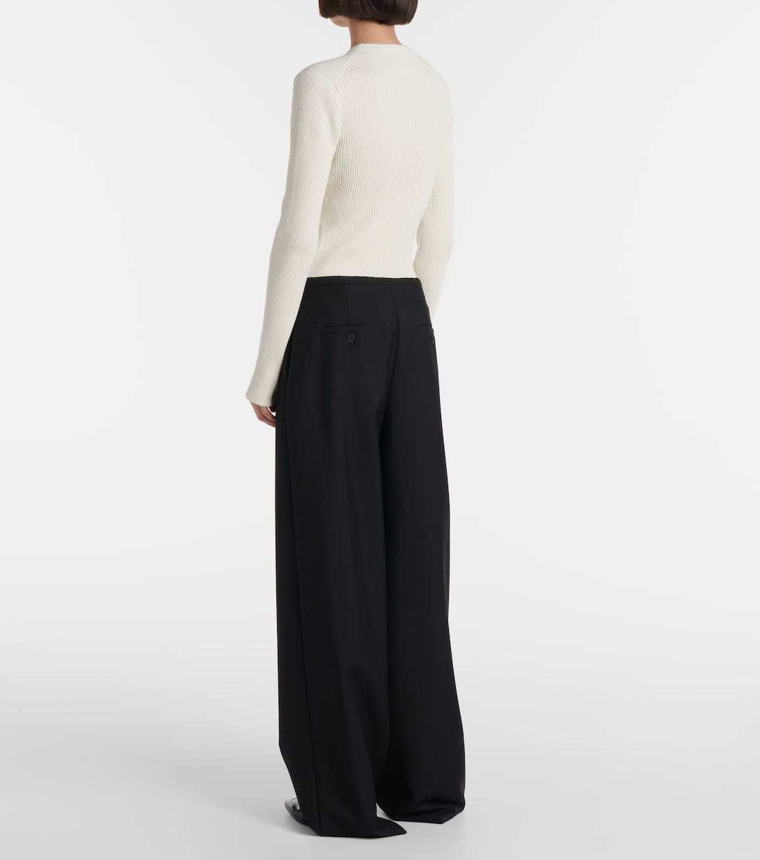 Pantaloni a gamba larga in lana e mohair | Róhe