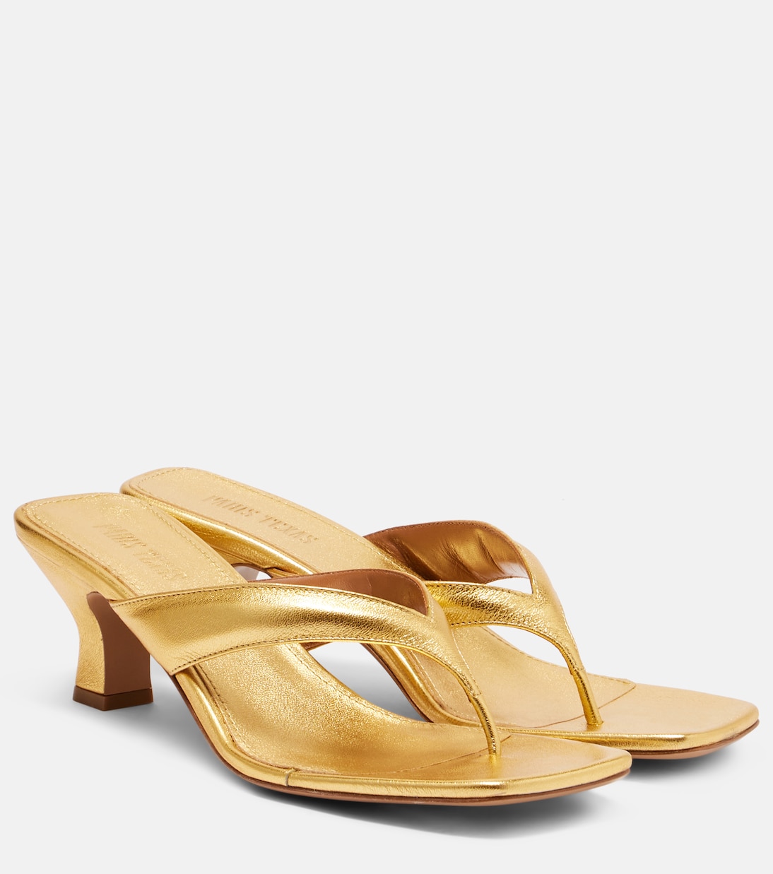 Portofino 55 metallic leather thong sandals | Paris Texas