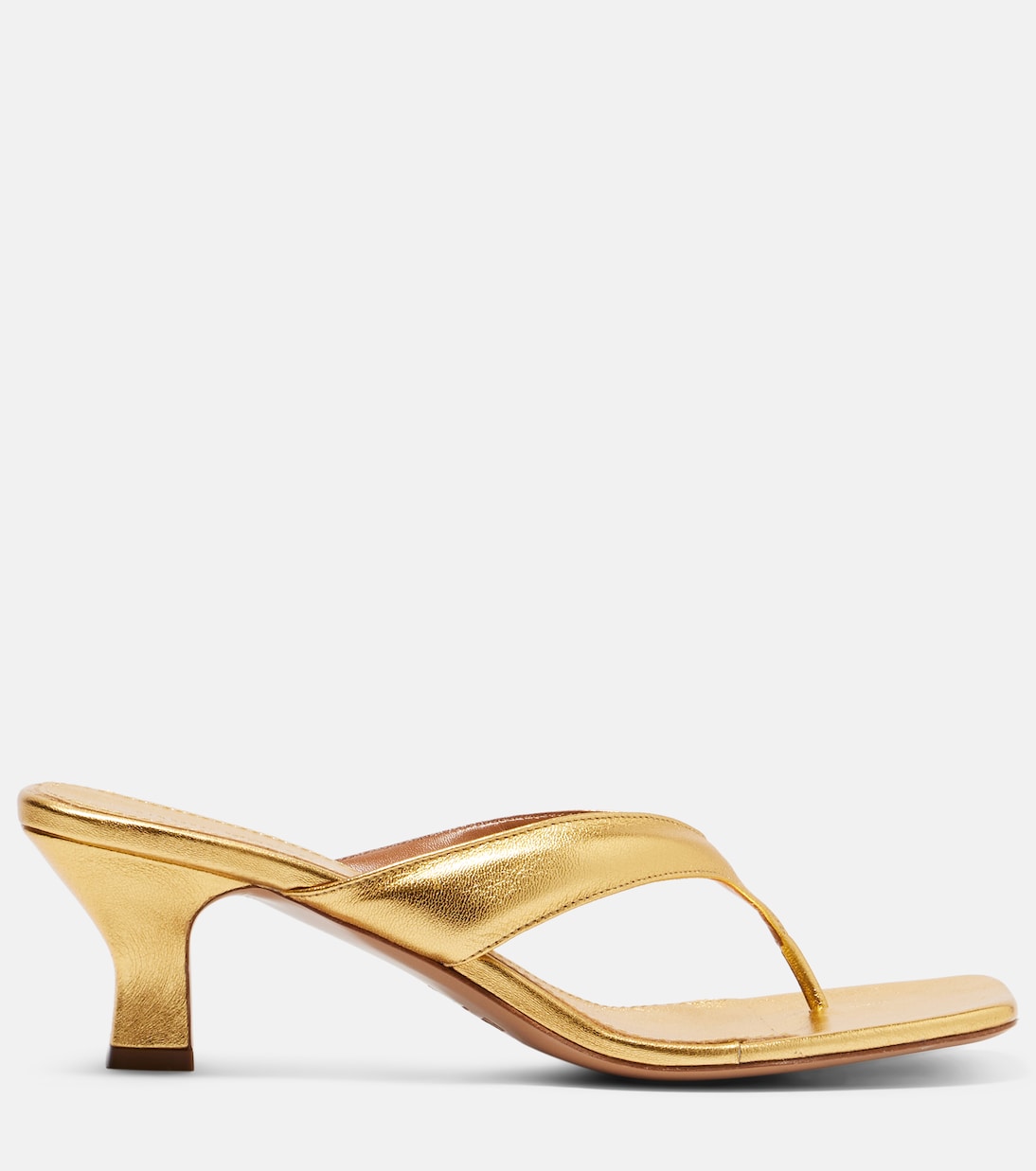 Portofino 55 metallic leather thong sandals | Paris Texas