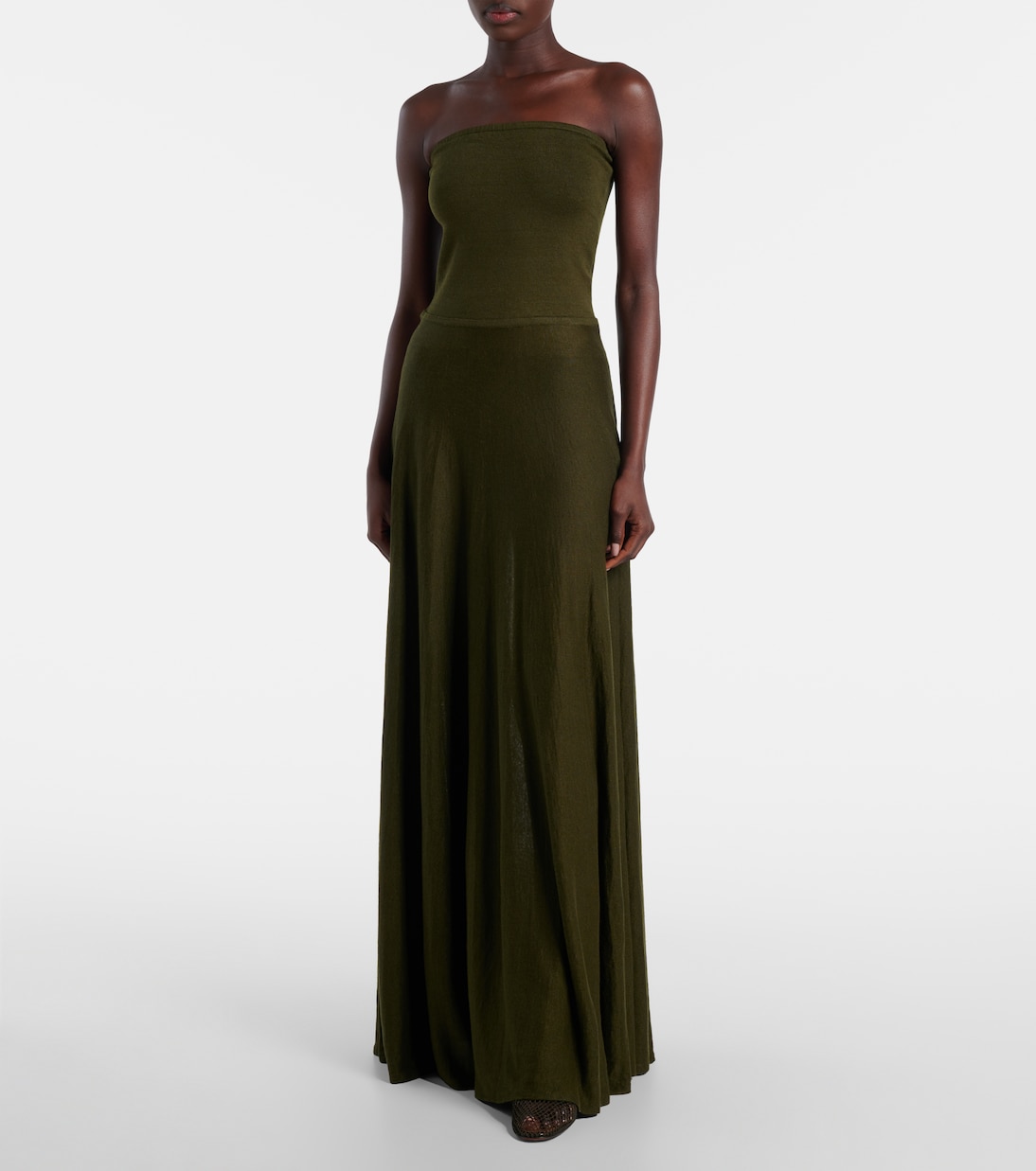 Linen-blend bustier dress | Alaïa