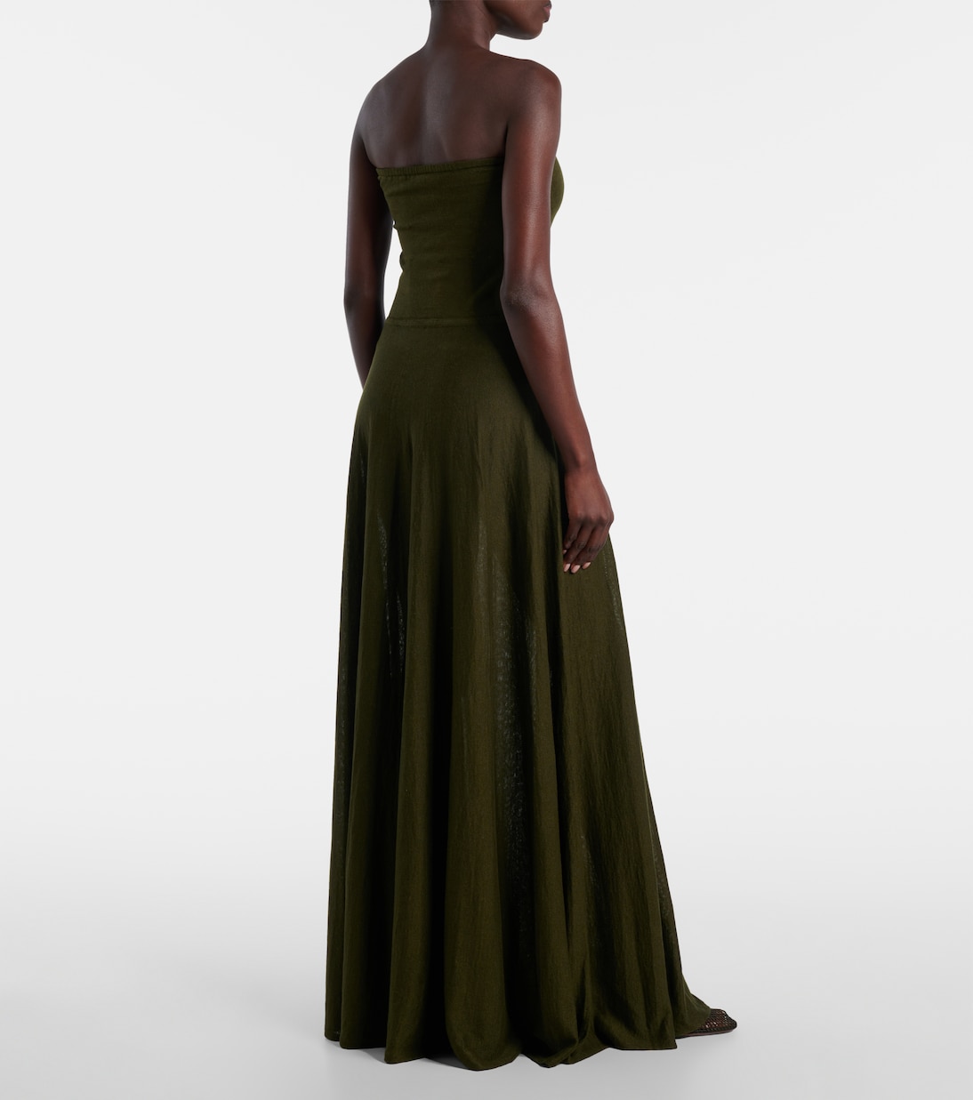 Linen-blend bustier dress | Alaïa