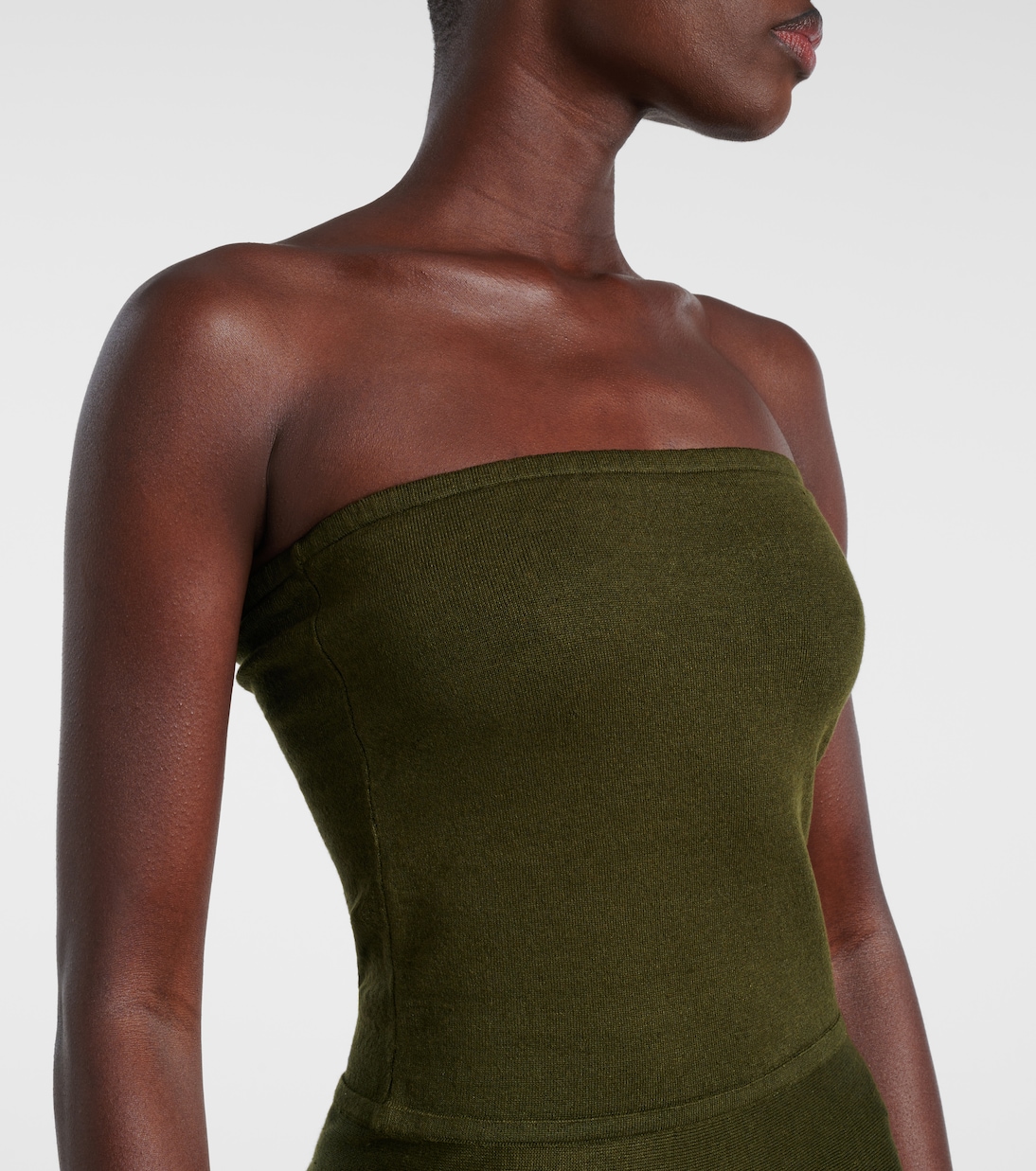 Linen-blend bustier dress | Alaïa