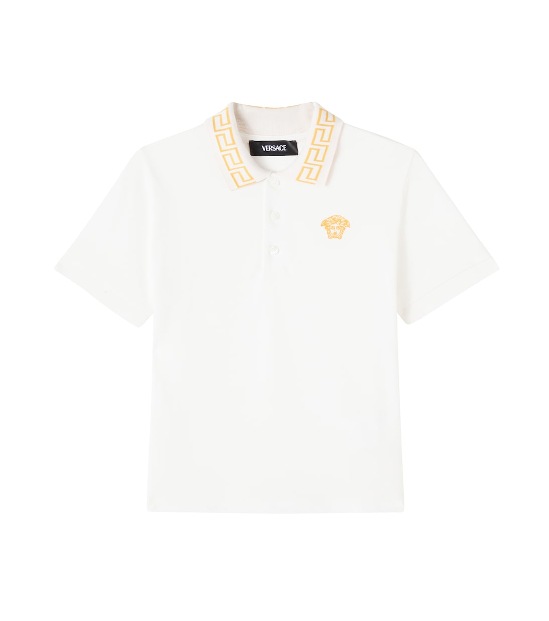 Polo Greca in piqué di cotone | Versace Kids
