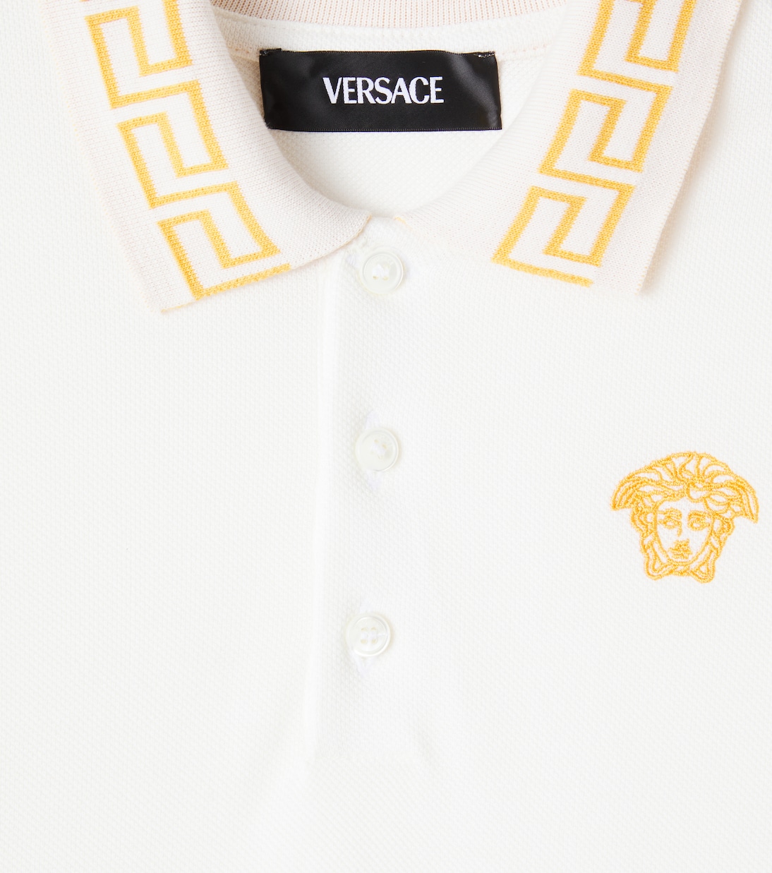 Polo Greca in piqué di cotone | Versace Kids