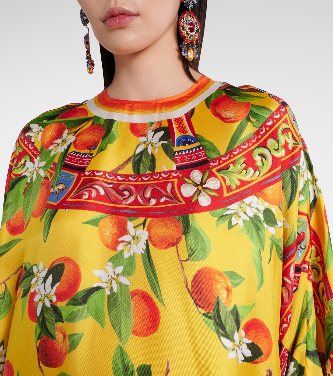 Bedrucktes Maxikleid aus Seide | Dolce&Gabbana