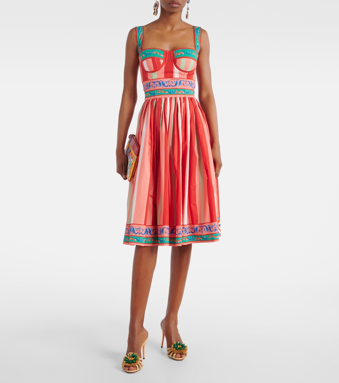 Abito bustier in cotone a righe | Dolce&Gabbana