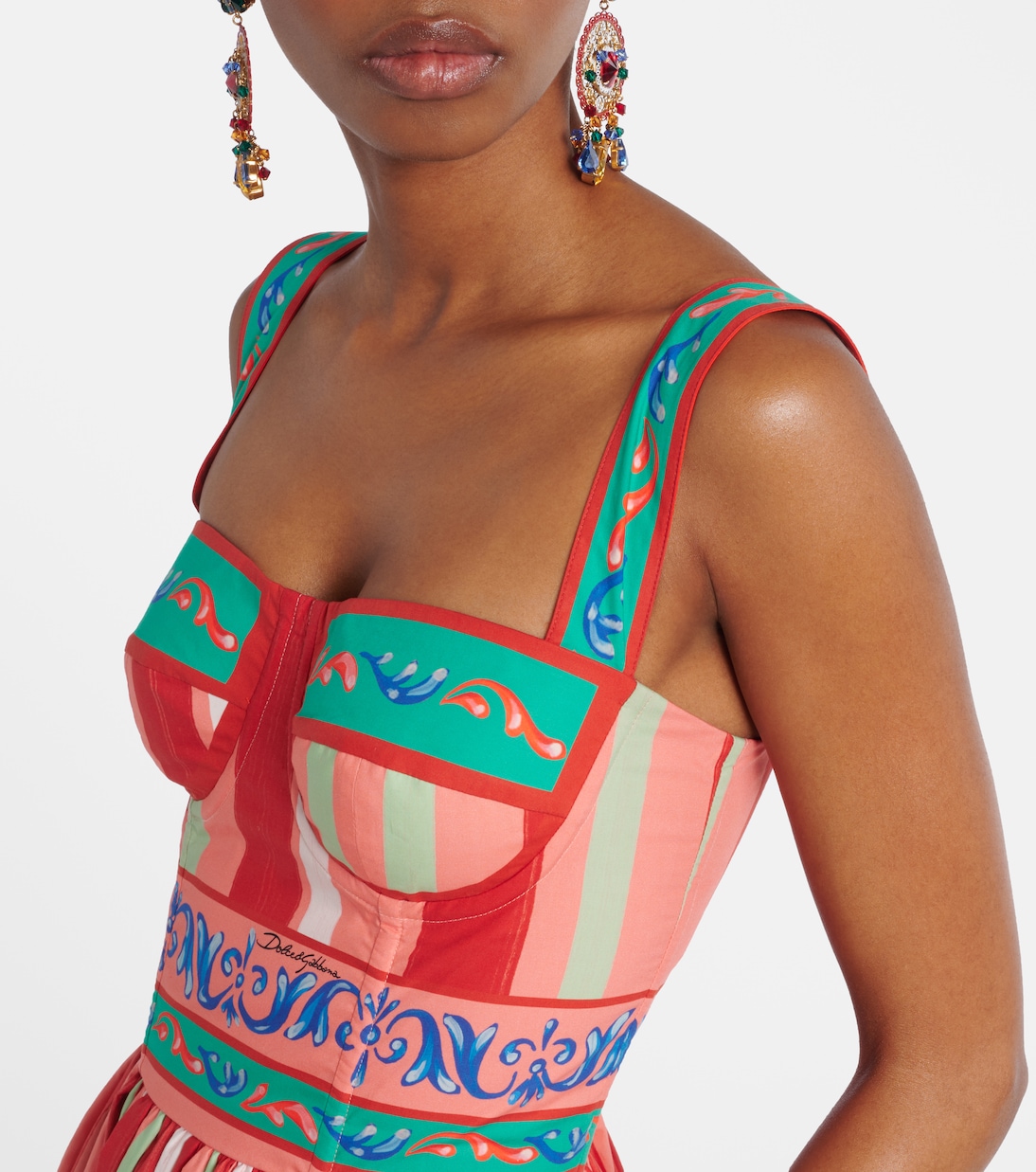 Abito bustier in cotone a righe | Dolce&Gabbana