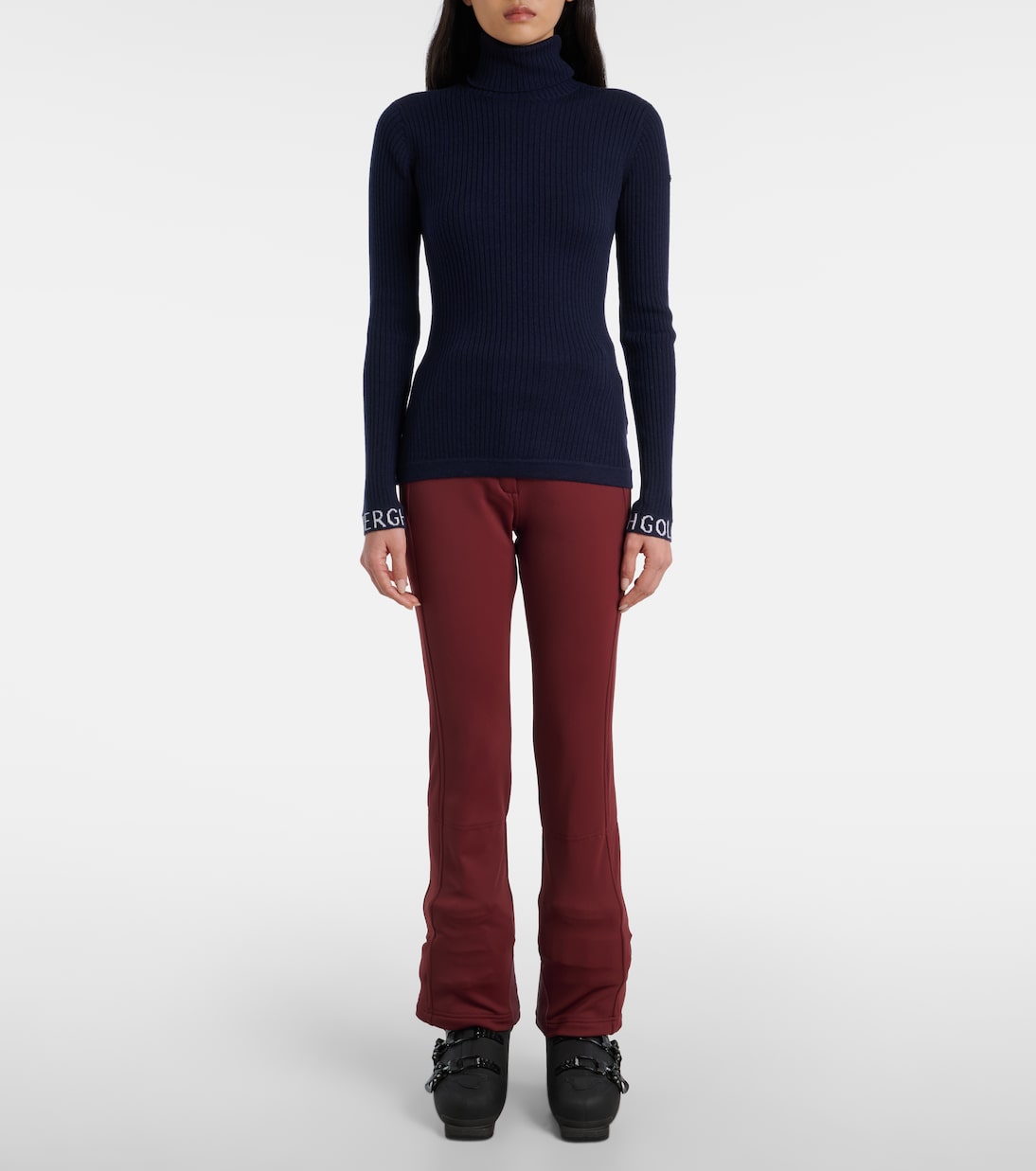 Mira ribbed-knit turtleneck ski top  | Goldbergh