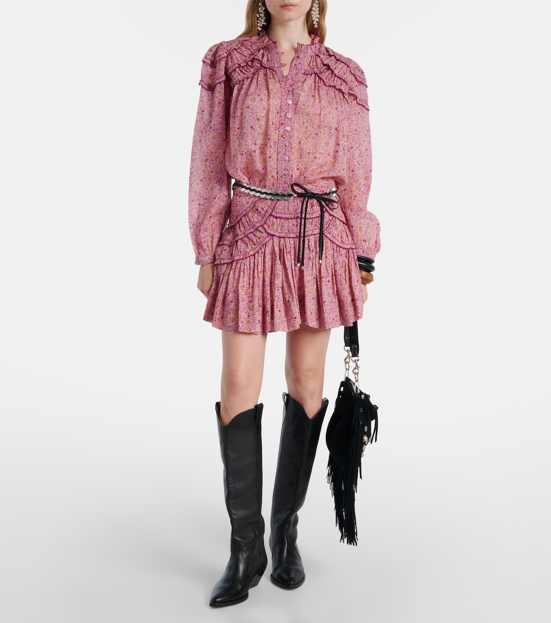 Ceola printed ruffled cotton skirt | Marant Etoile