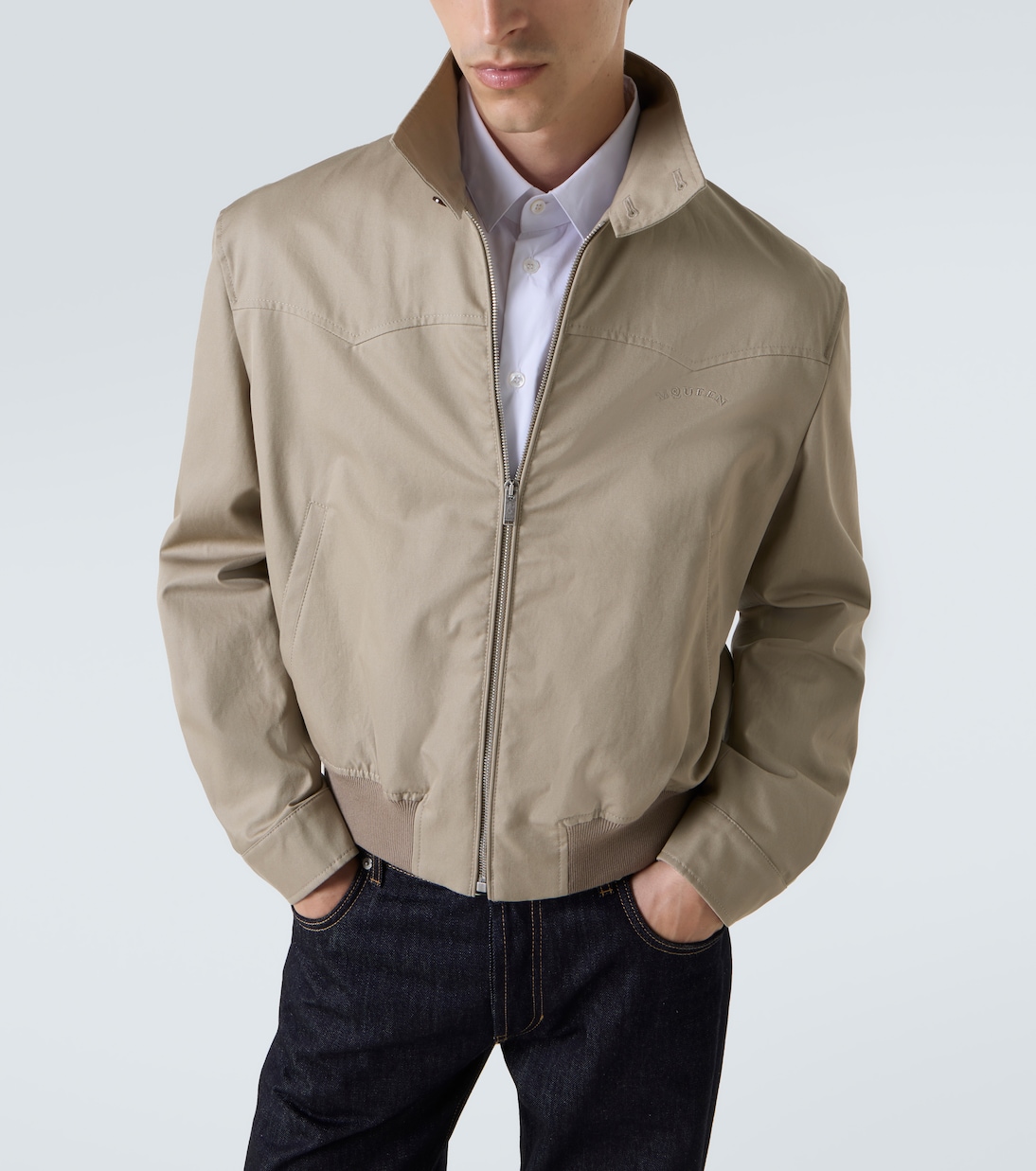 Logo cotton gabardine jacket | McQueen