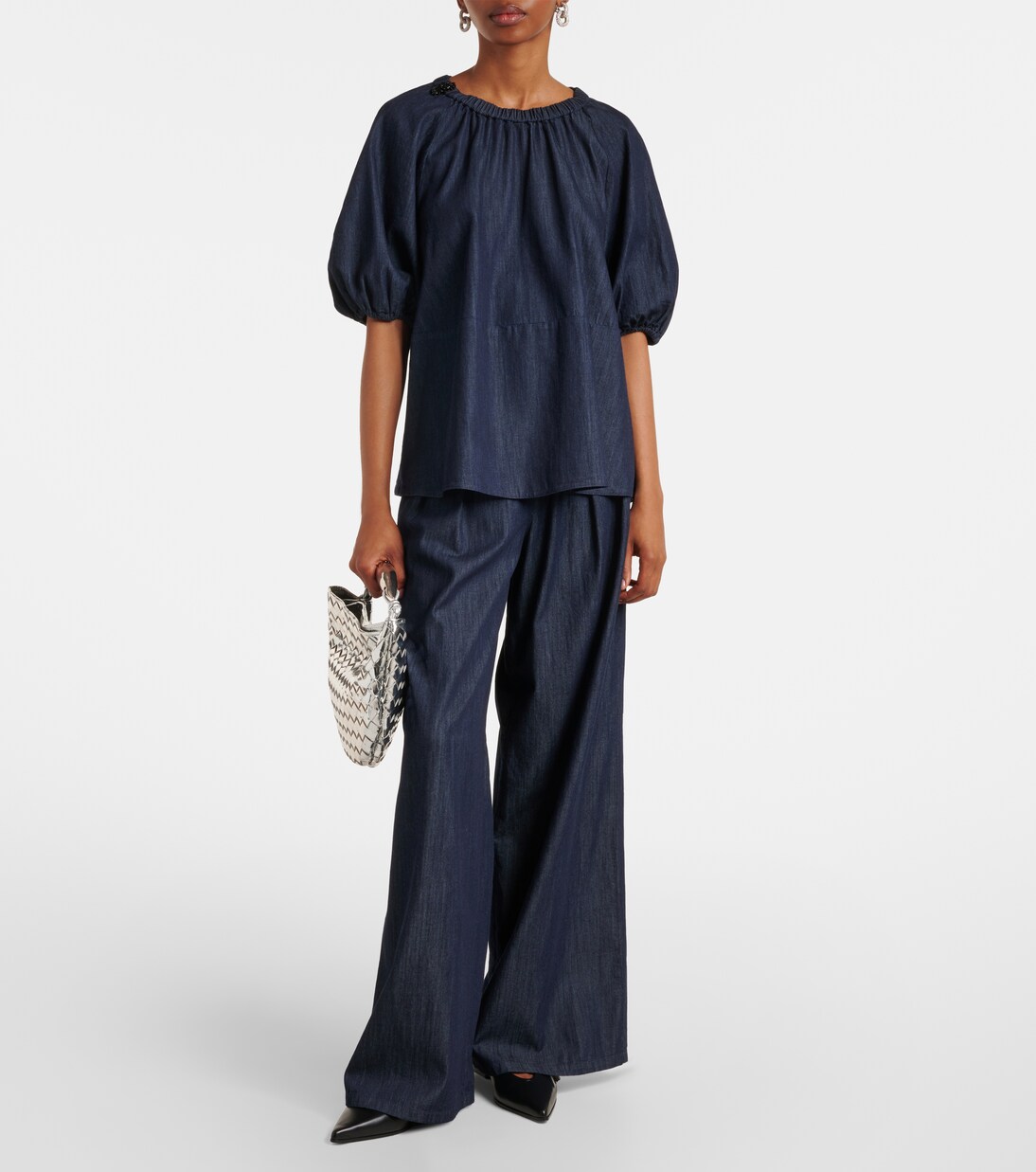 Talia embellished cotton chambray top | 'S Max Mara