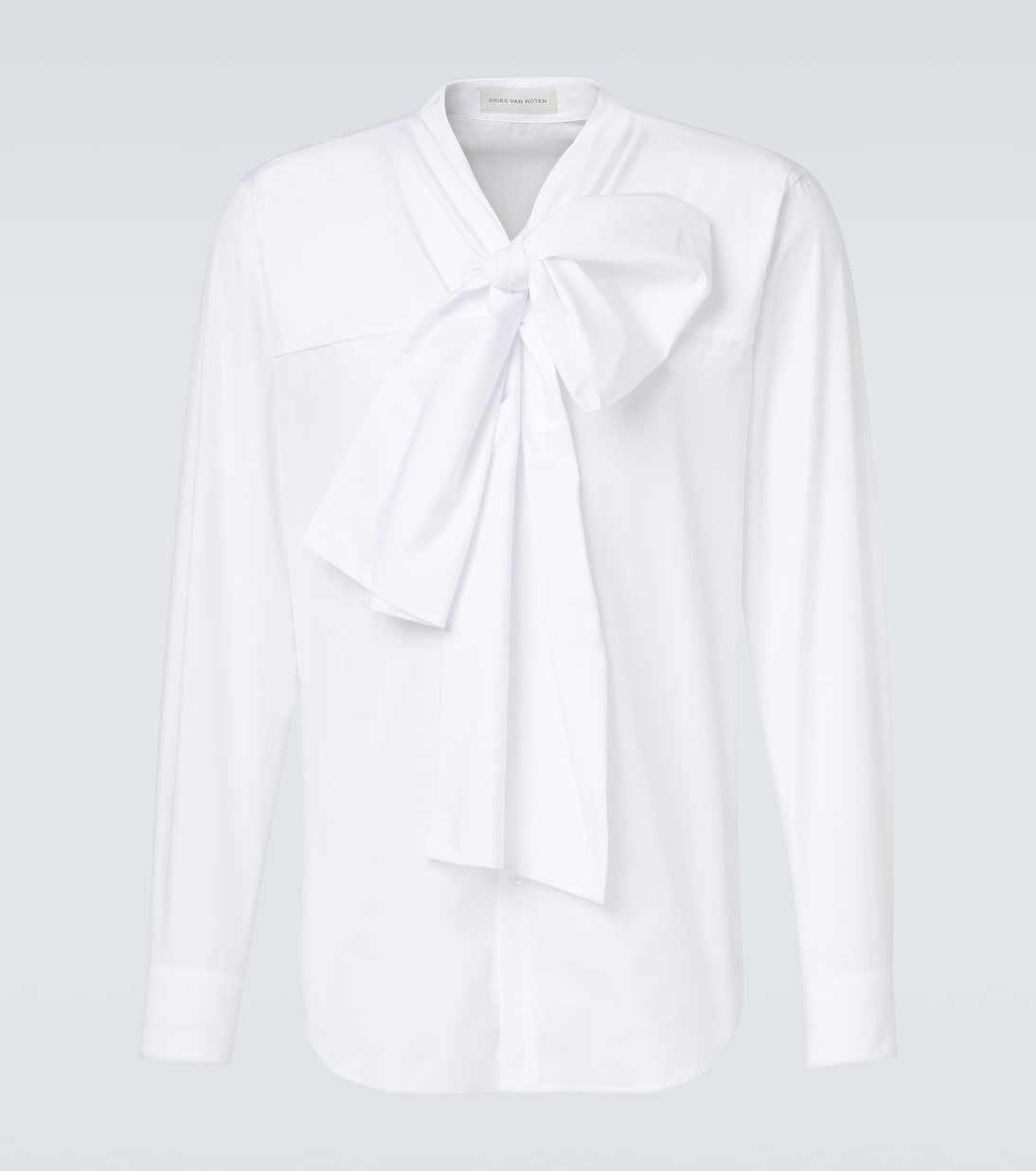 Tie-neck cotton poplin shirt | Dries Van Noten