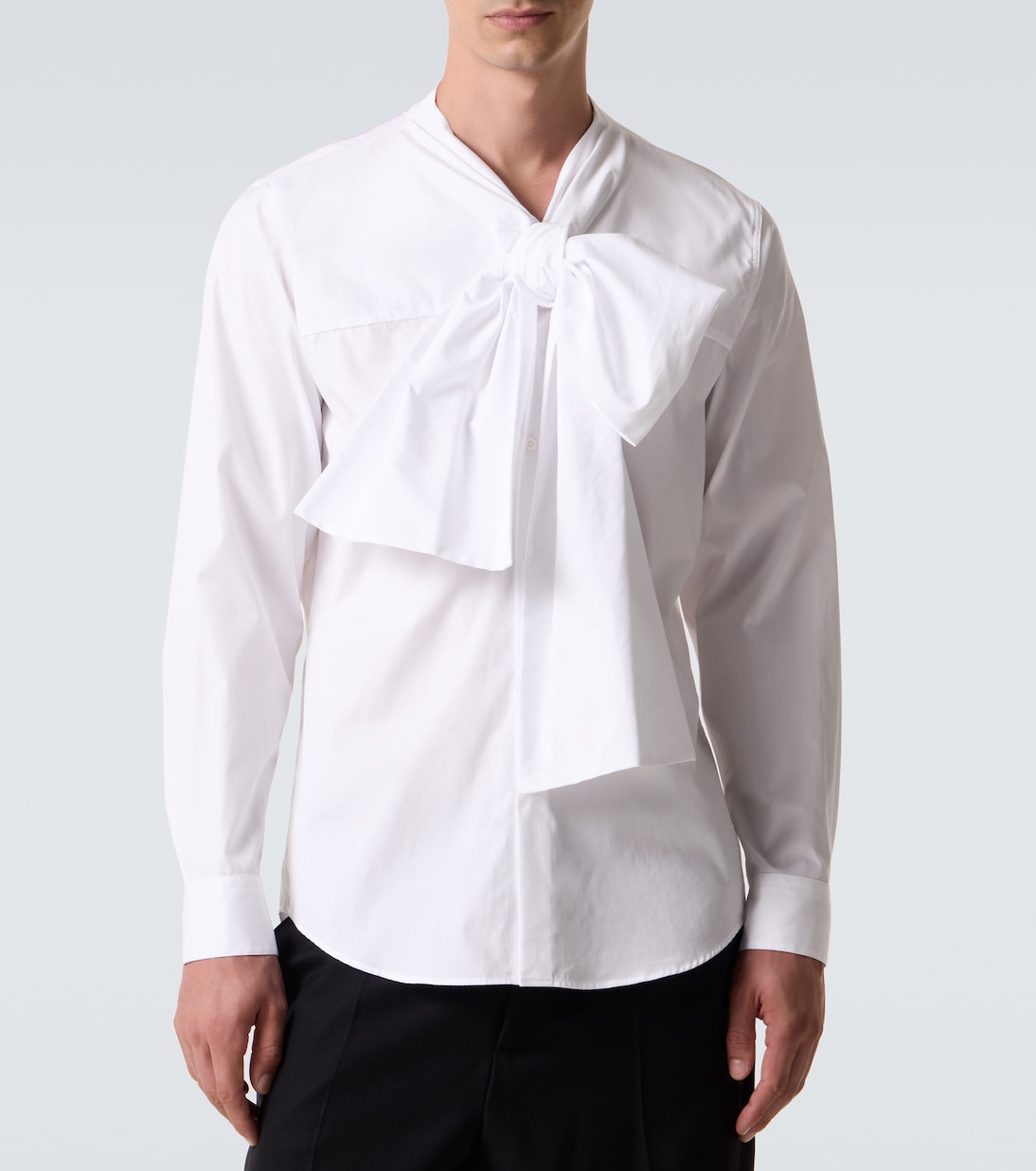 Tie-neck cotton poplin shirt | Dries Van Noten