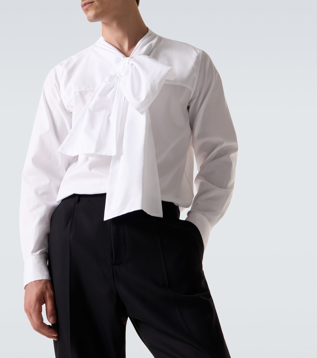 Tie-neck cotton poplin shirt | Dries Van Noten