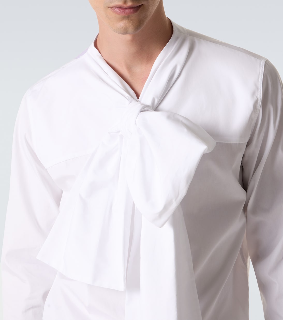 Tie-neck cotton poplin shirt | Dries Van Noten