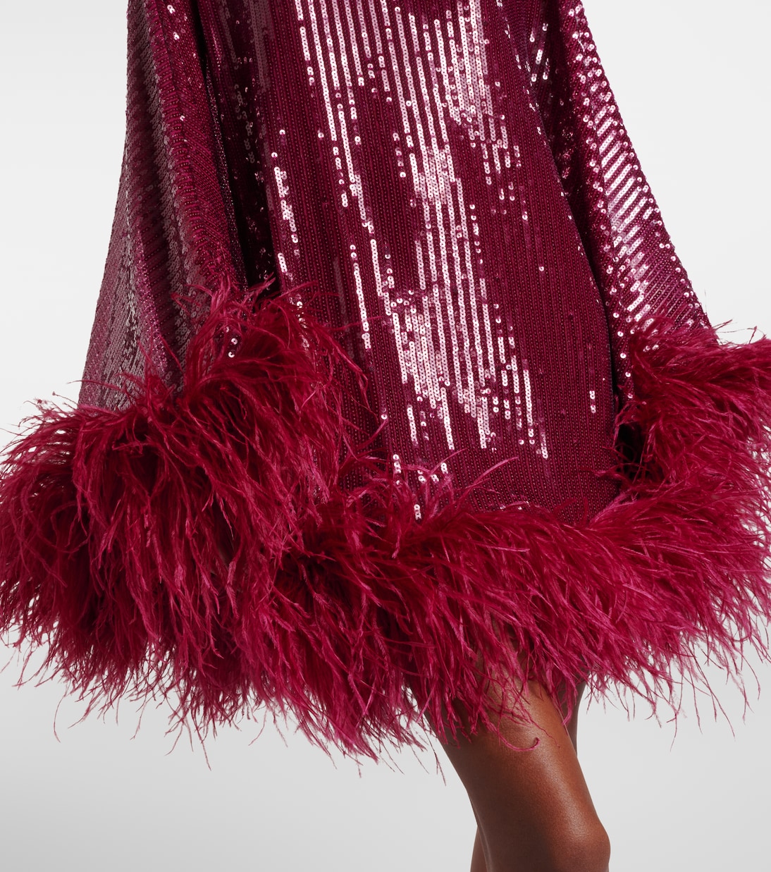Vegas sequined feather-trimmed chiffon kaftan | Taller Marmo