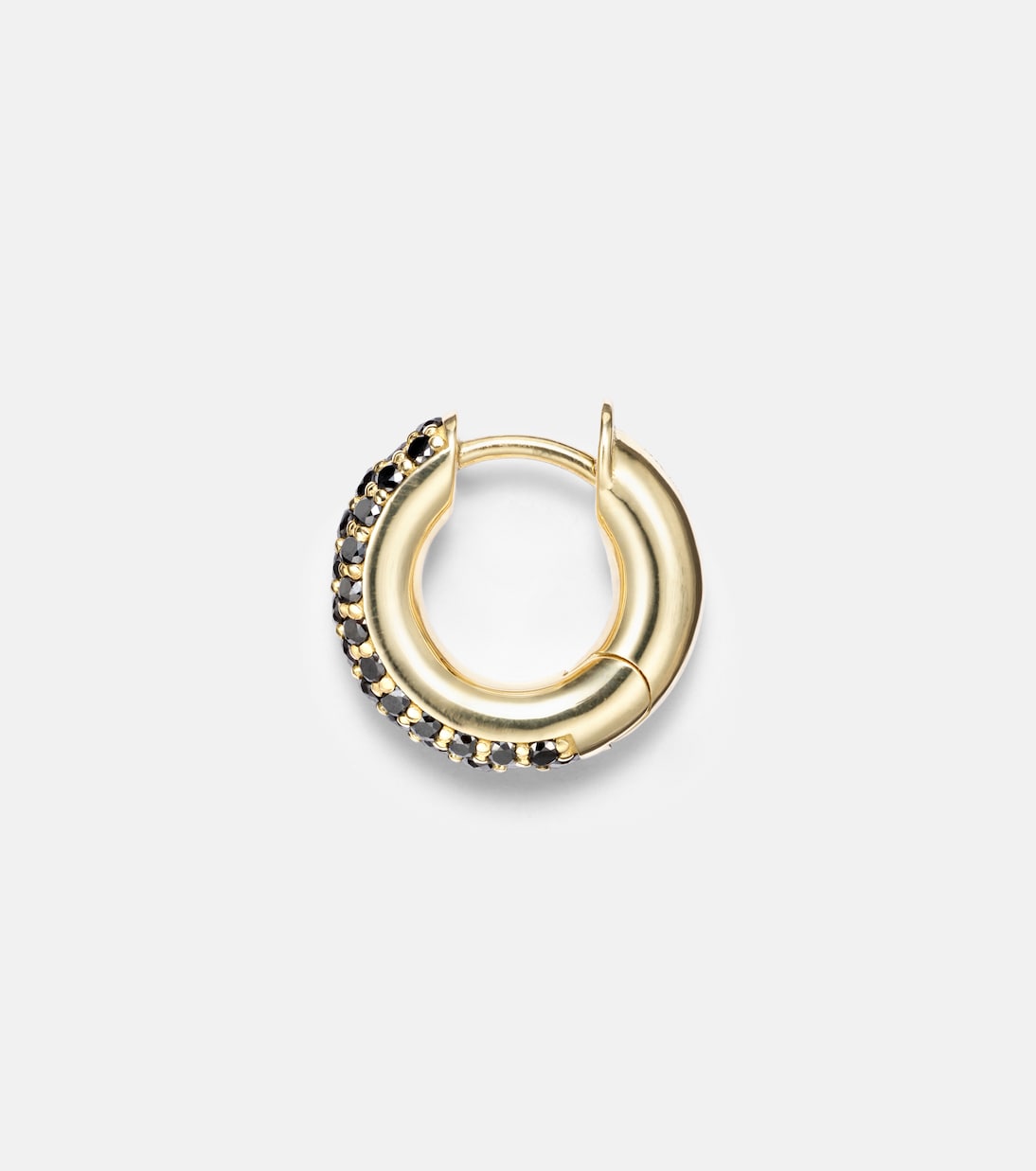 Macro Hoop 18kt yellow gold single earring with diamonds | Spinelli Kilcollin