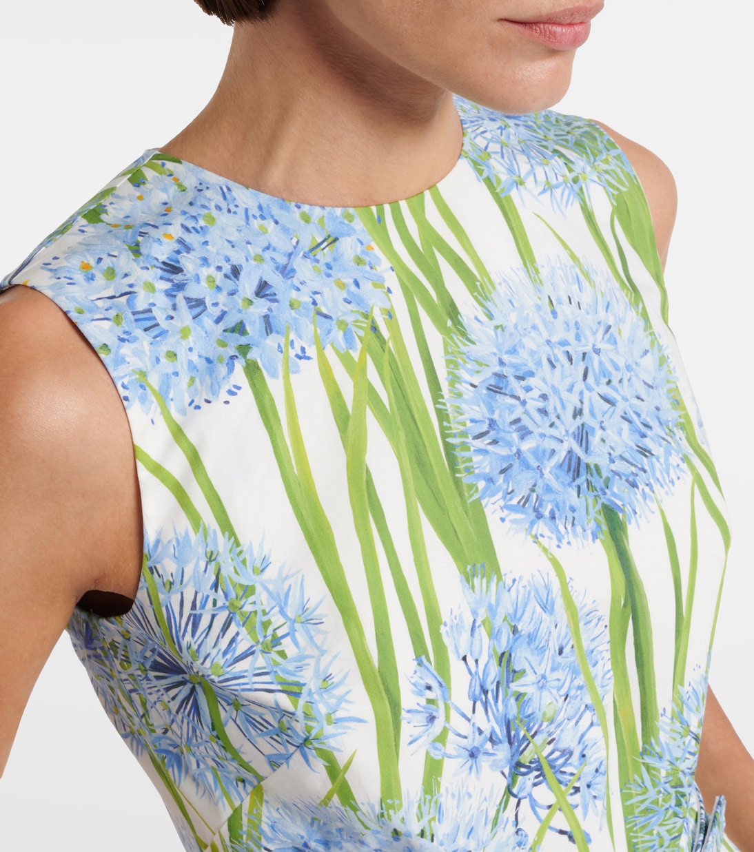 Vestido midi de popelín en mezcla de algodón | Oscar de la Renta