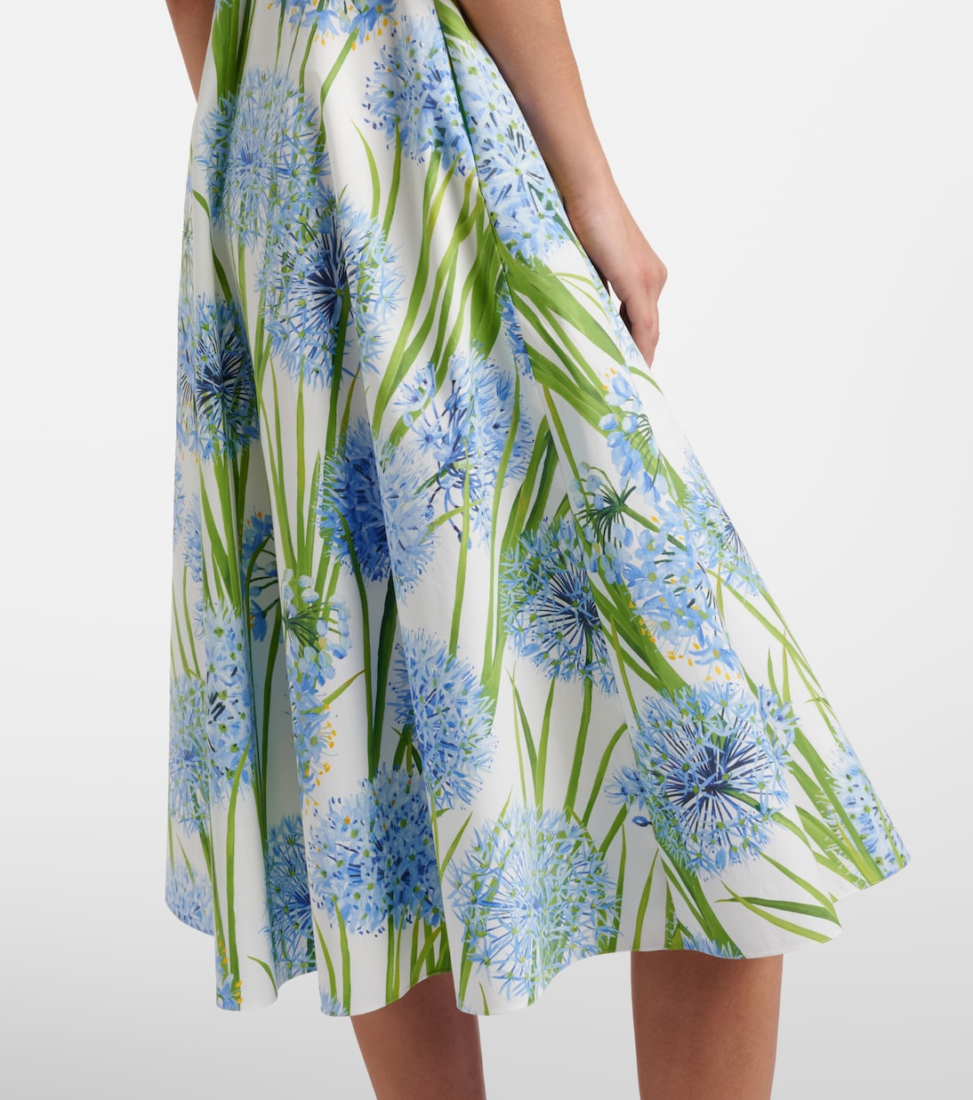 Vestido midi de popelín en mezcla de algodón | Oscar de la Renta