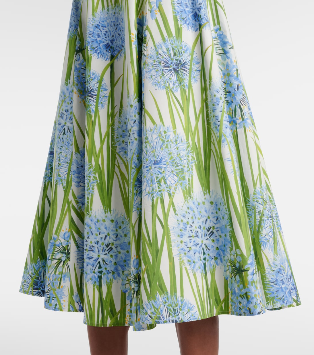 Vestido midi de popelín en mezcla de algodón | Oscar de la Renta