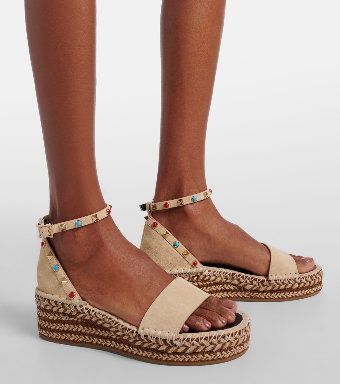Rockstud suede espadrille sandals | Valentino Garavani