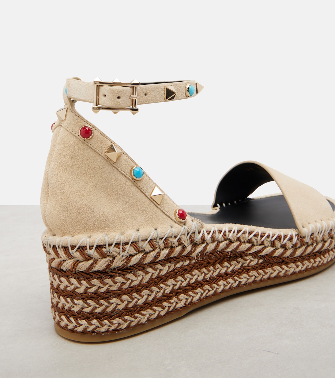Rockstud suede espadrille sandals | Valentino Garavani