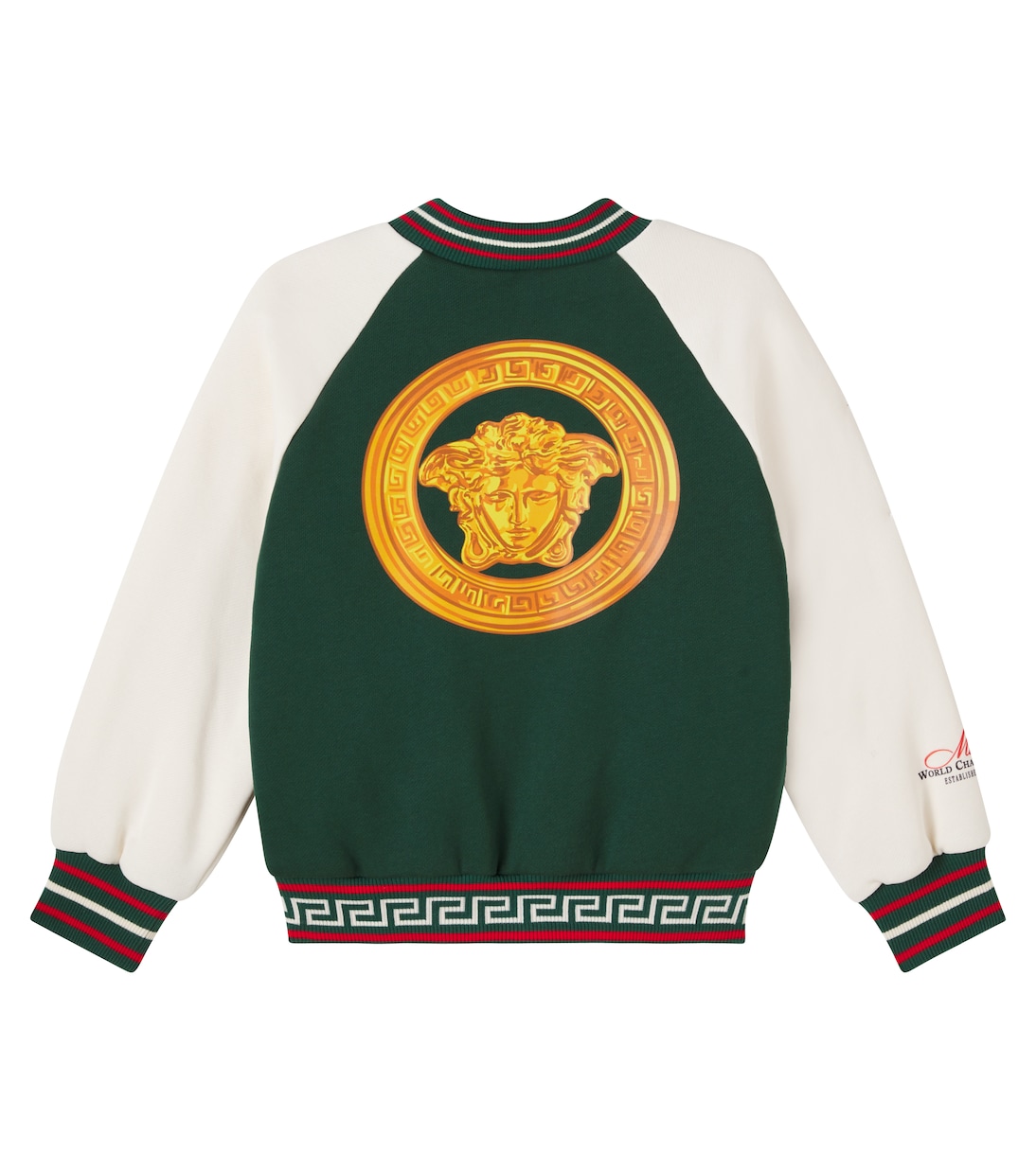 Medusa Greca cotton jersey varsity jacket | Versace Kids