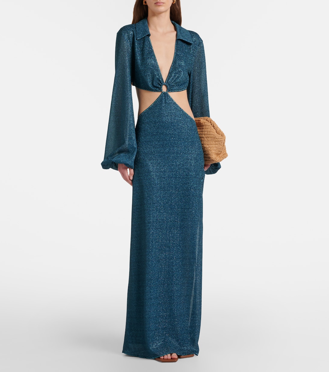 Lumière cutout ring-detail maxi dress | Oséree