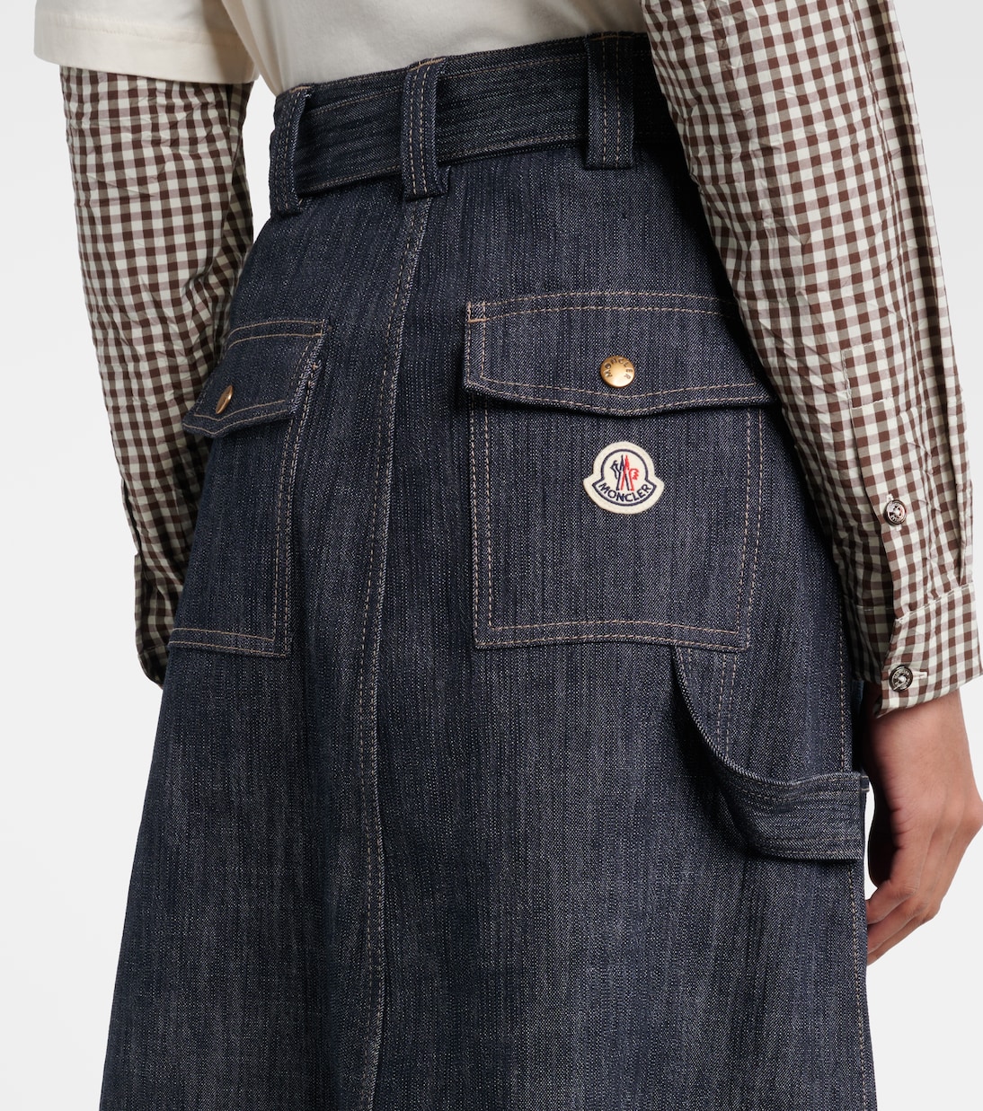 Belted denim midi skirt | Moncler
