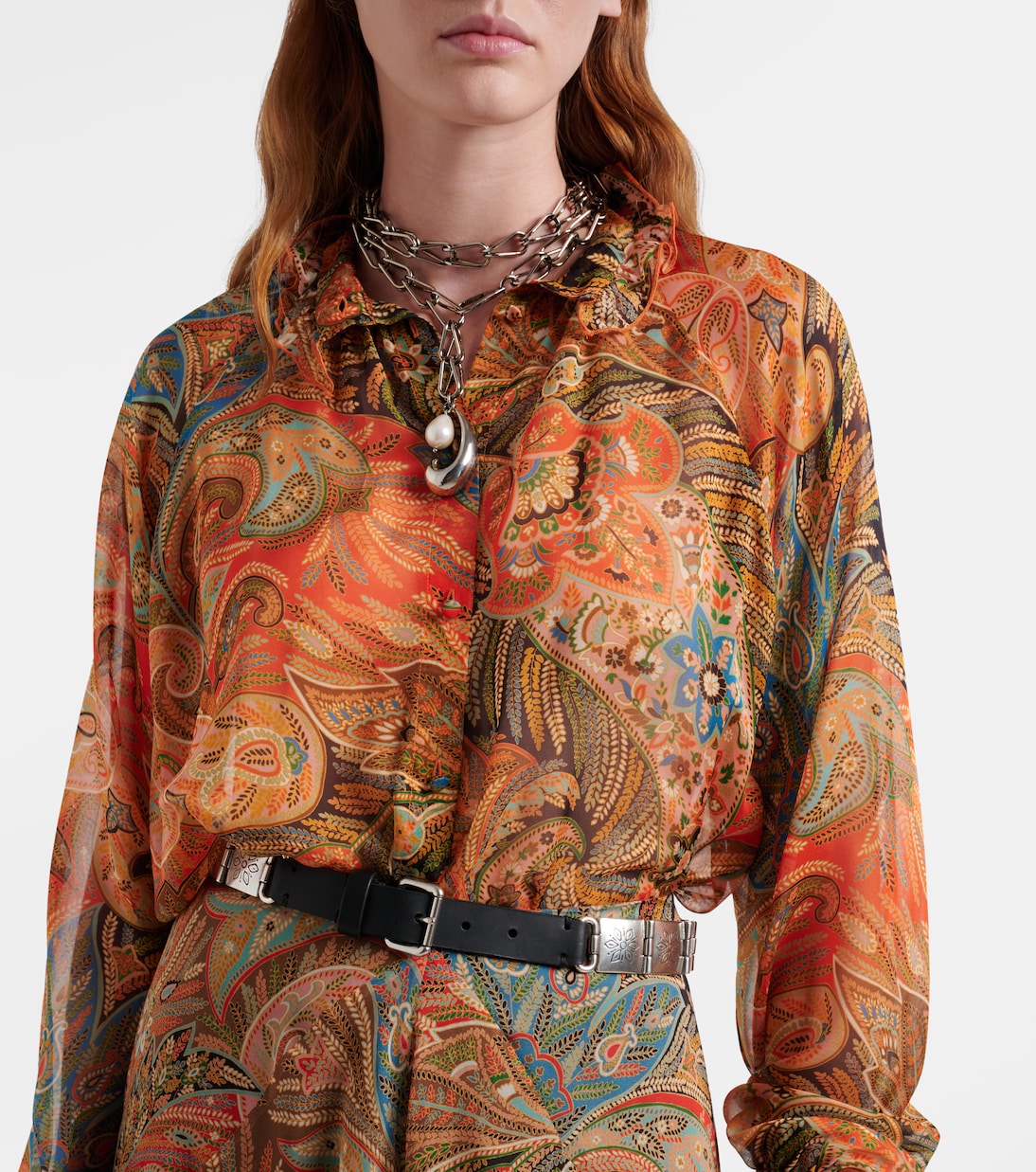 Leather-trimmed belt | Etro