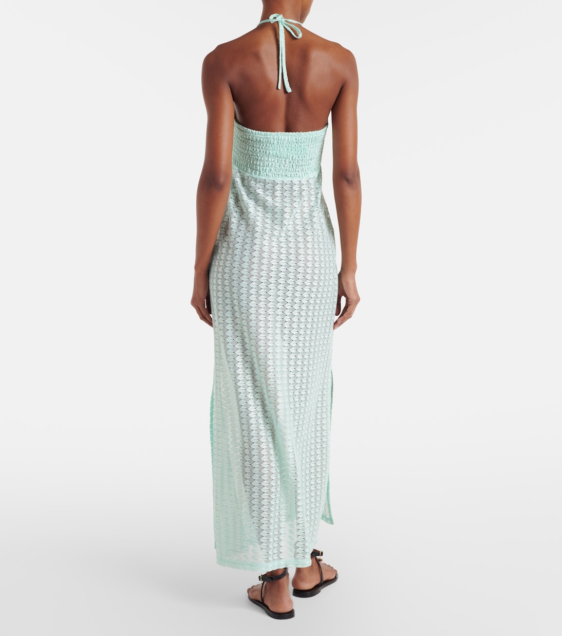 Mila半透视挂脖加长连衣裙 | Melissa Odabash