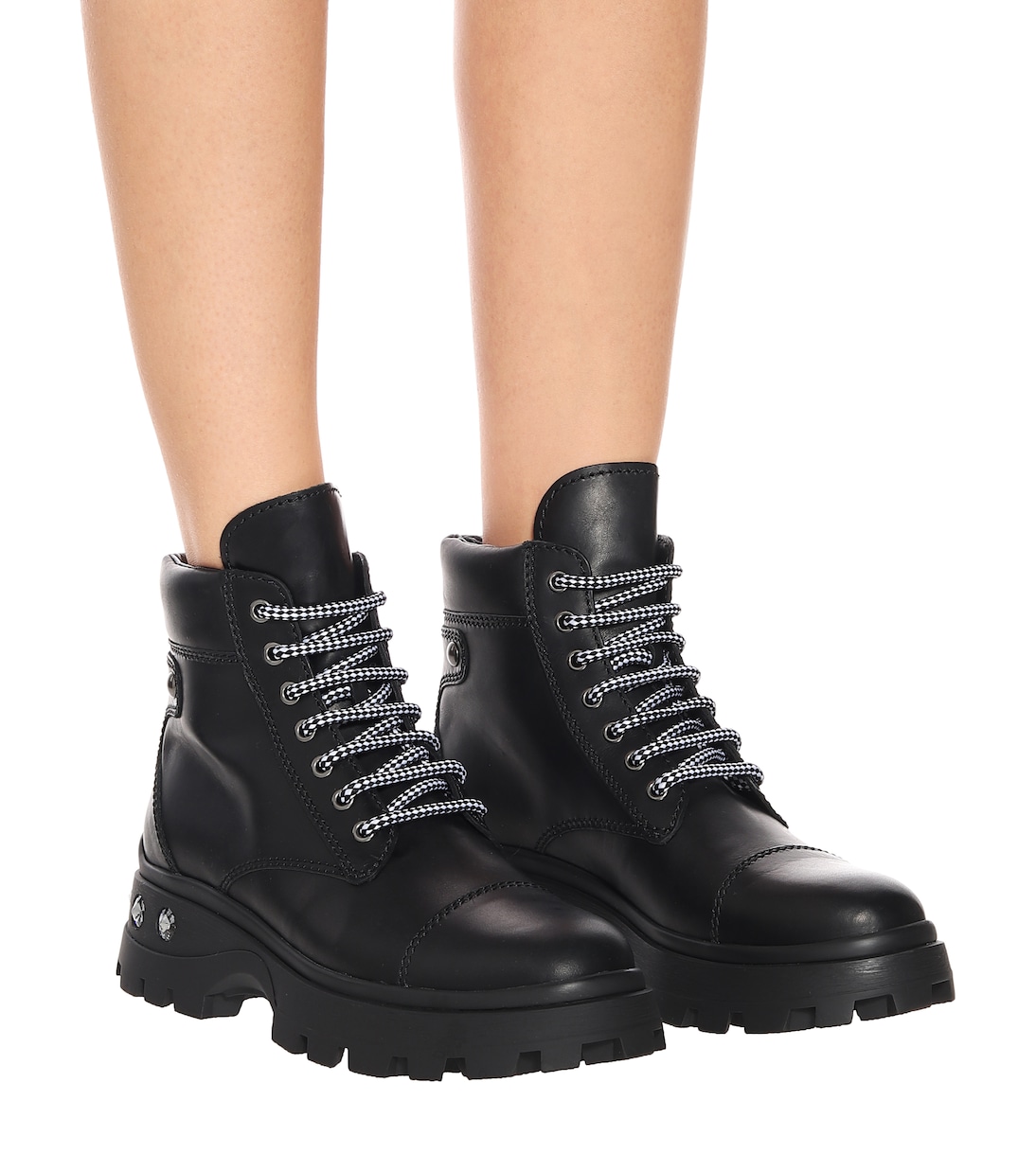 Schnürstiefel aus Leder | Miu Miu
