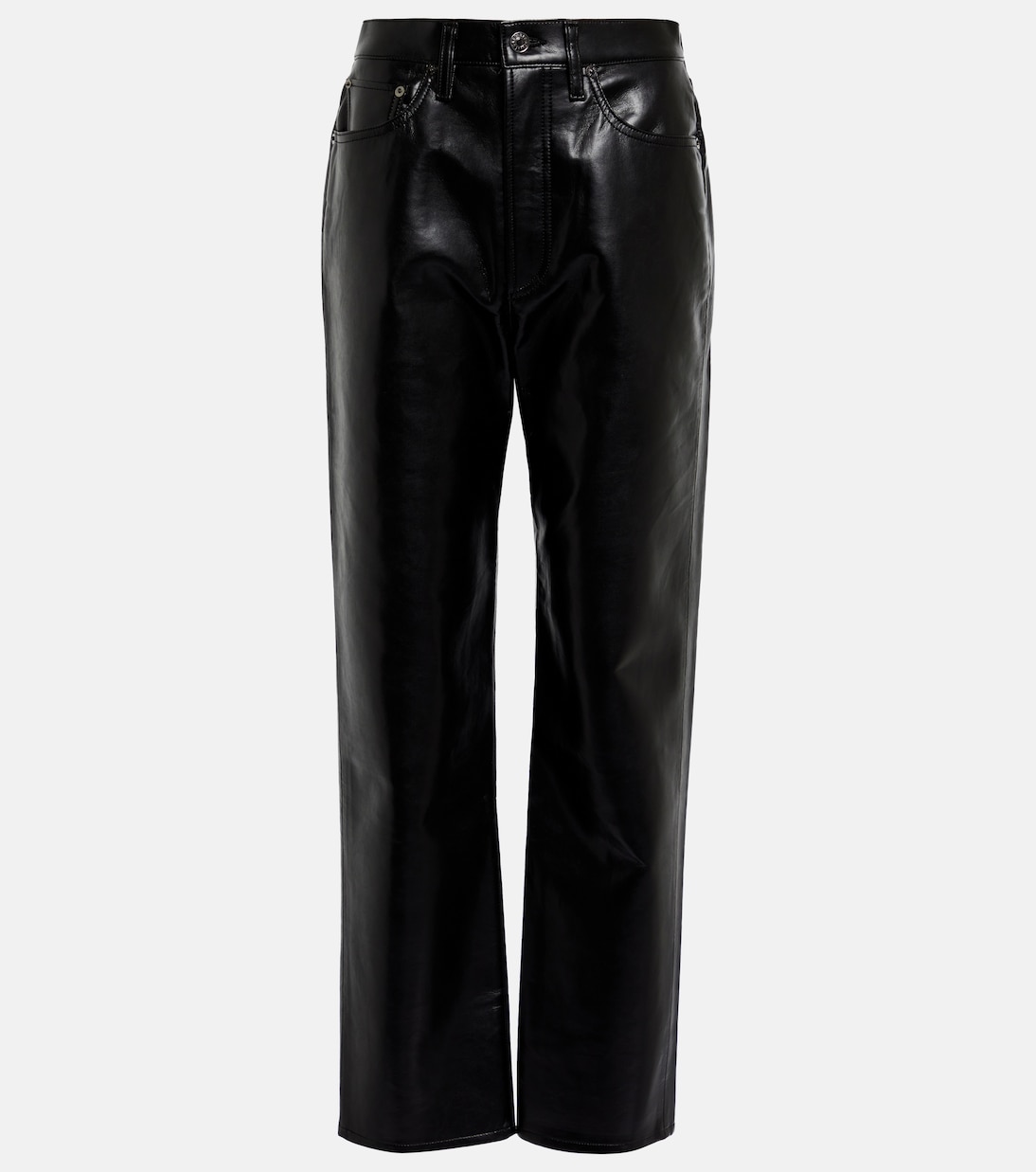 90s Pinch Waist leather-blend pants | Agolde
