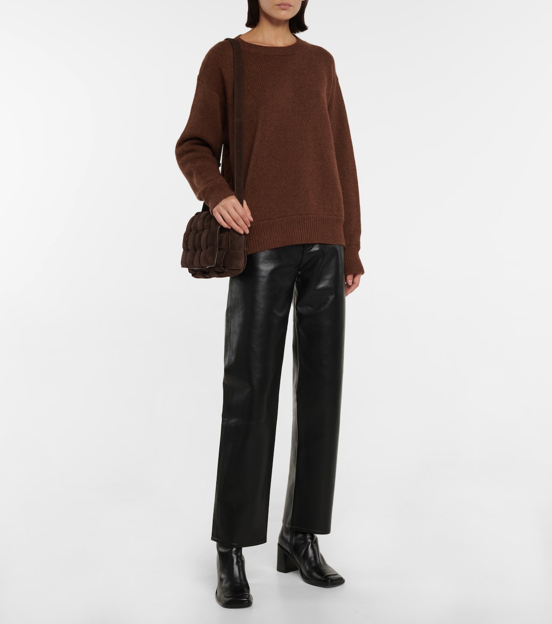 90s Pinch Waist leather-blend pants | Agolde
