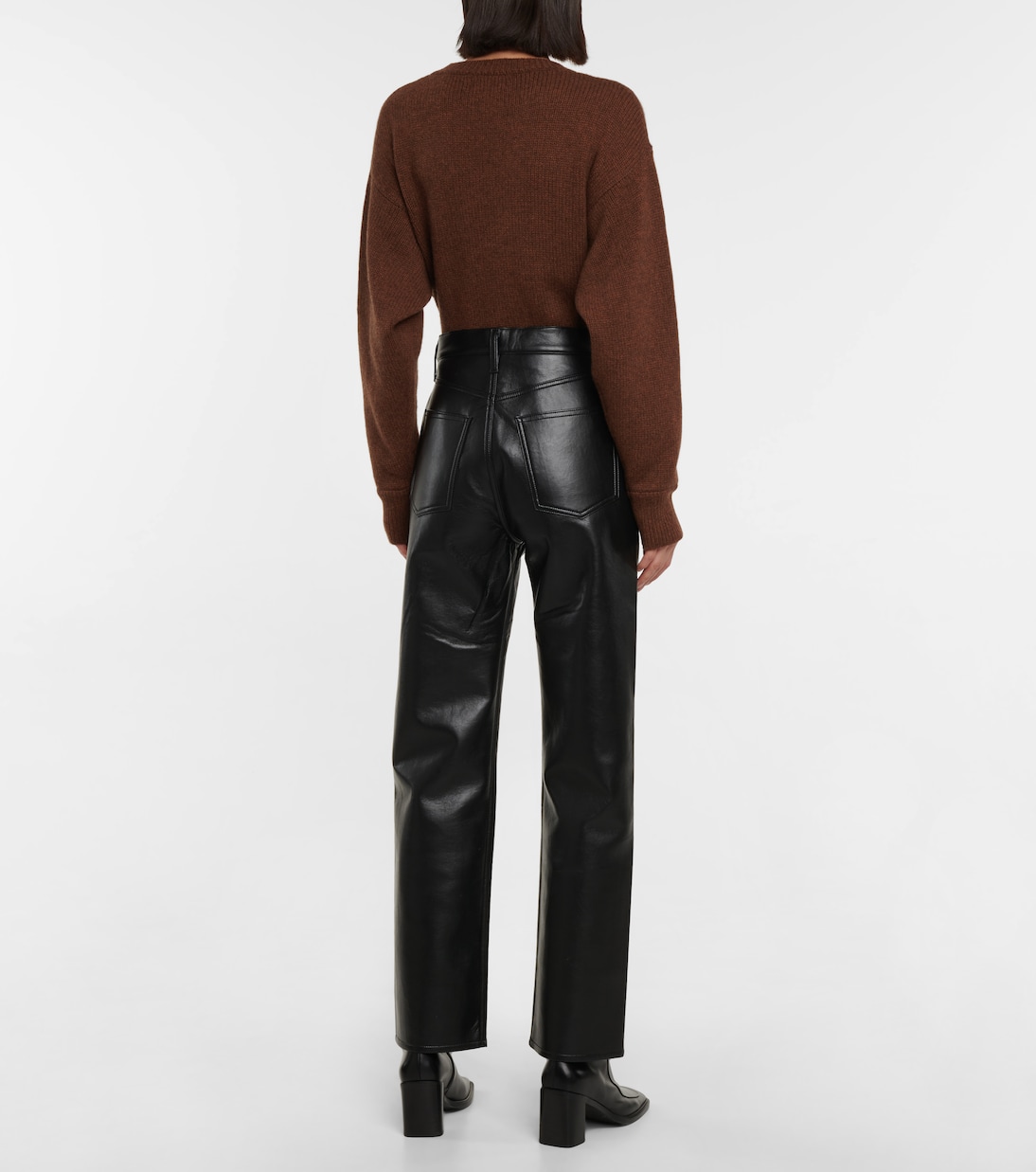 90s Pinch Waist leather-blend pants | Agolde