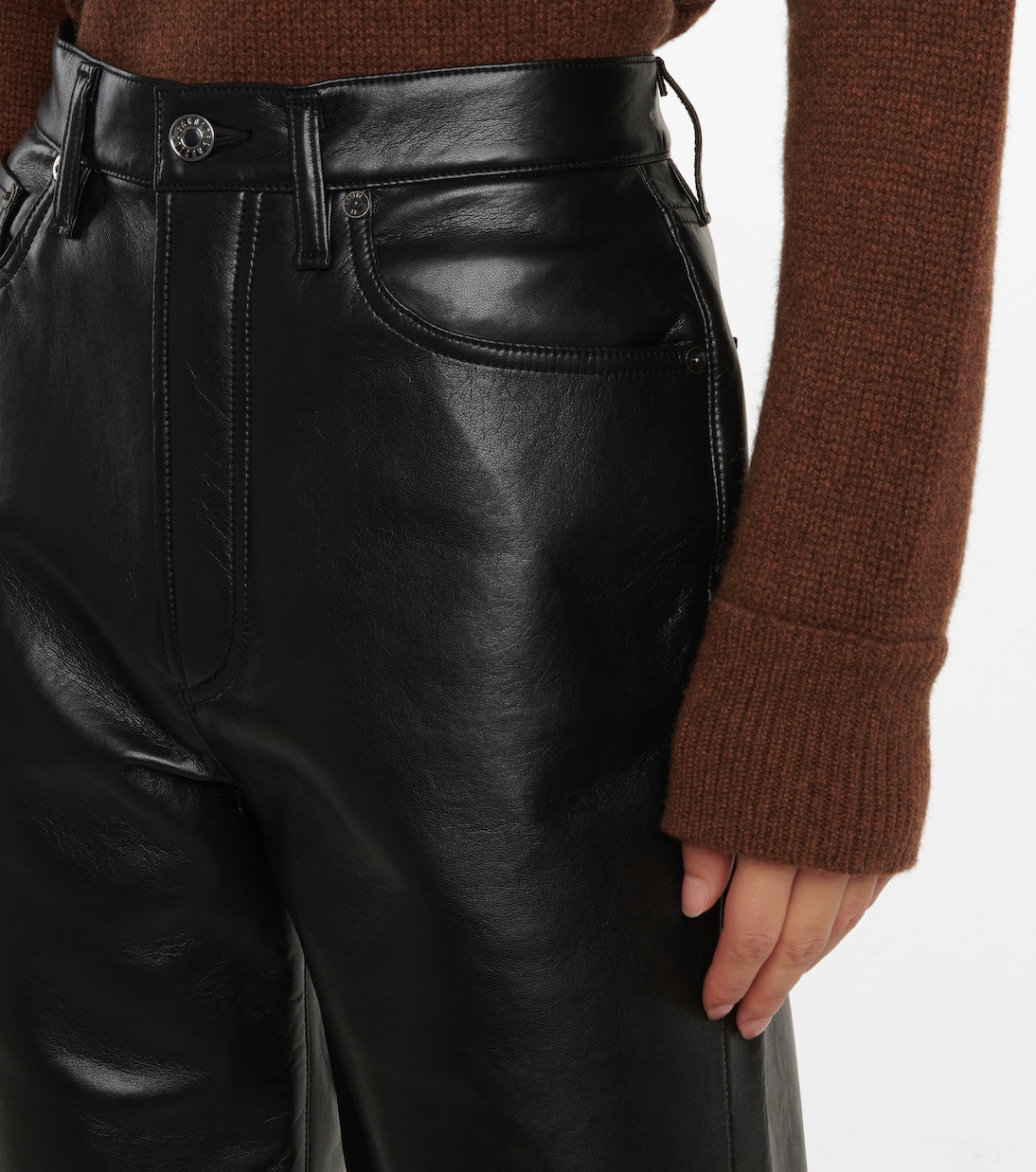 90s Pinch Waist leather-blend pants | Agolde