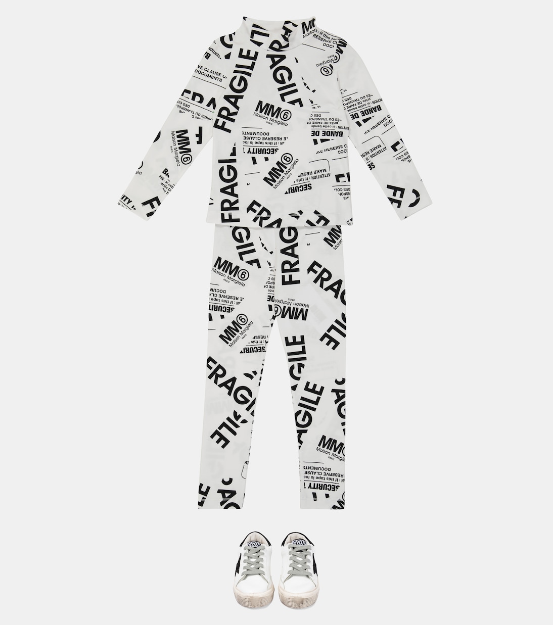 Printed stretch-cotton top | MM6 Maison Margiela Kids