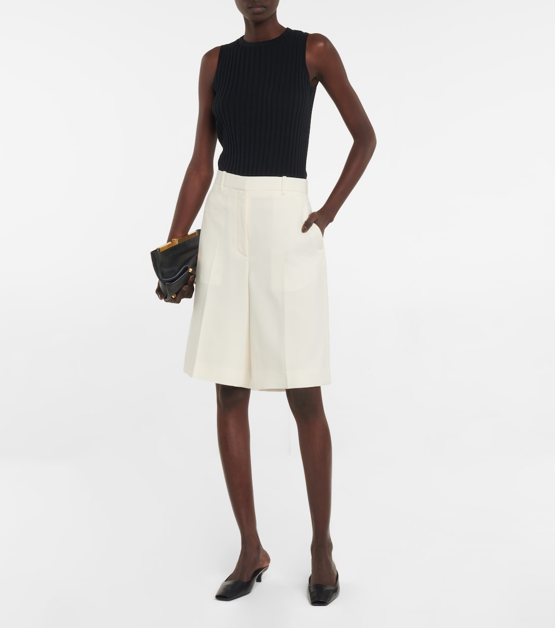 Ribbed-knit cotton and silk tank top | Jardin des Orangers
