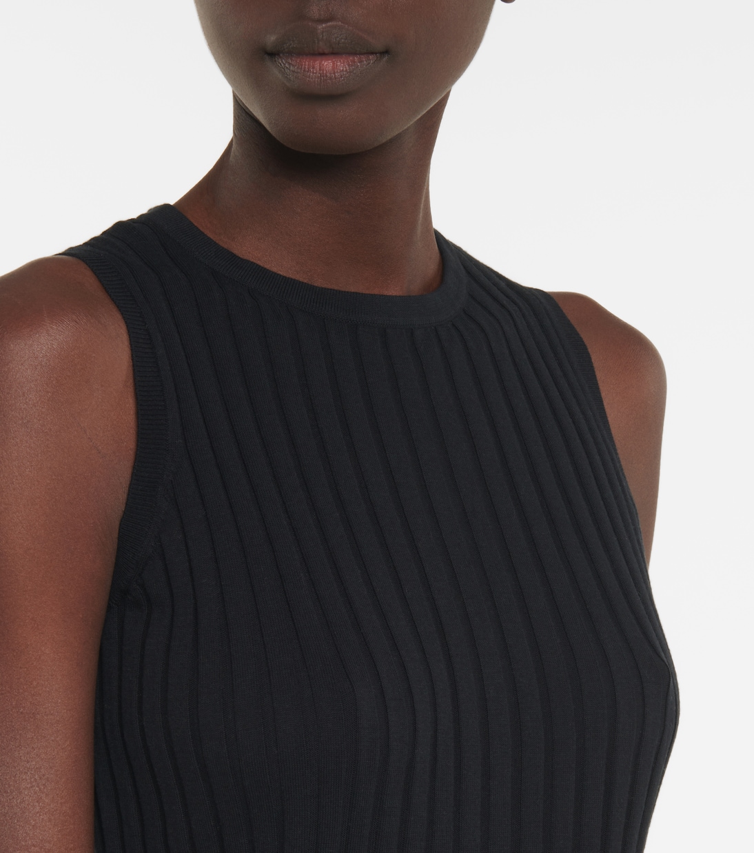 Ribbed-knit cotton and silk tank top | Jardin des Orangers